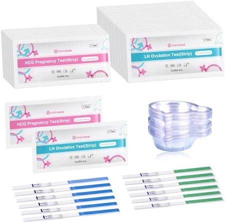 SYNTHGENE Ovulation Test Strips, LH 25 HCG 10 Ovulation and Pregnancy Tests, 25 Ovulation Tests and 10 Pregnancy Tests with 35 Urine Cups, Detect Early Pregnancy and Accurately Track Ovulation S SYNTHGENE