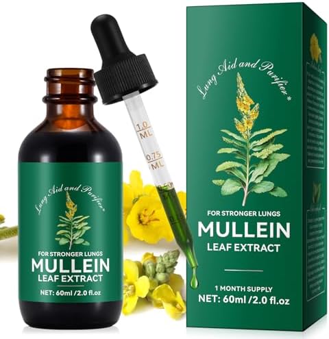 Mullein Leaf Extract,Mullein Drops (Капли) for Lungs,Natural Cleanse,Mullein Leaf Liquid Extract (Жидкий экстракт) Supplement,Vegetarian Healthy Lifestyle,2 FL OZ NTSNWFWX