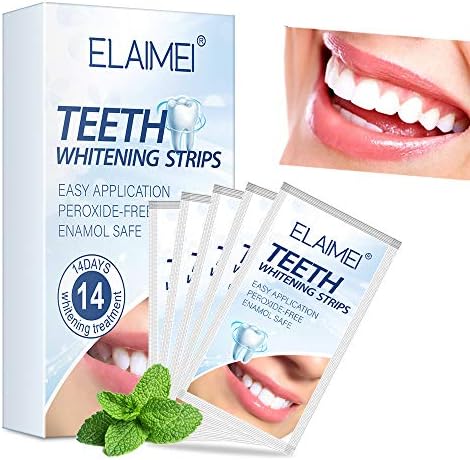 Teeth Whitening Strips, Whitening Strips with Mint Flavor Comfortable for Sensitive Teeth, Pack of 28 Strips Teeth Whitening Strips for 14 Applications Generic