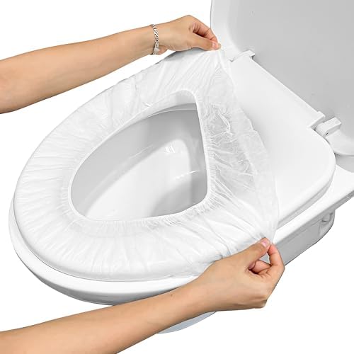 20PCS Plastic Toilet Seat Cover Cushion Protector Mat Large Pack, White Disposable Non-Woven Portable Little Individual Single Package for Adult Home Travel Children Training Environmental Protection BuleVina