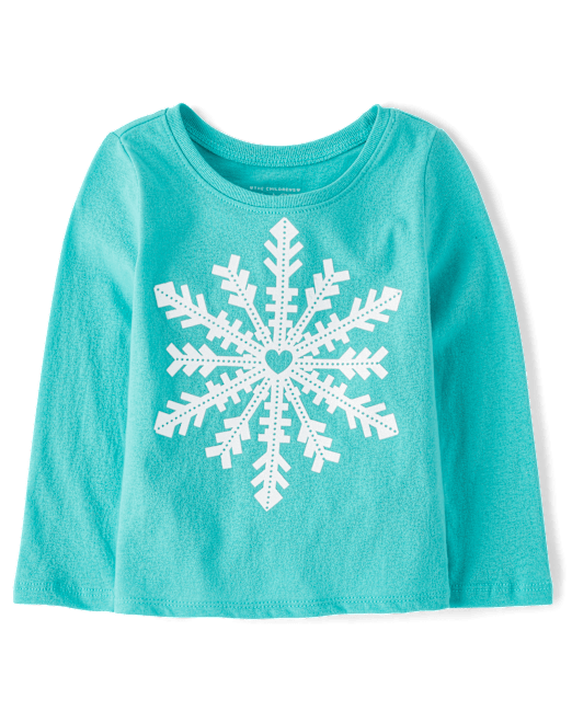 Baby And Toddler Girls Winter Snowflake Graphic Tee The Children`s Place