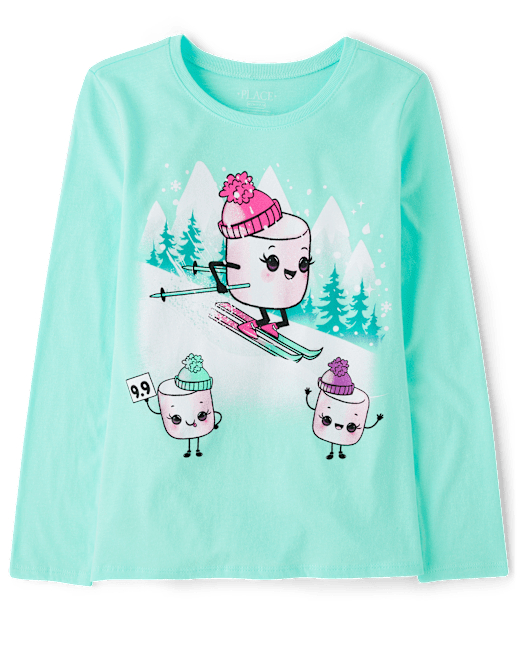 Girls Winter Marshmallows Graphic Tee The Children`s Place