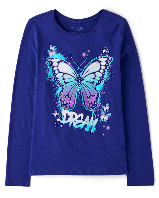 Girls Dream Butterfly Graphic Tee The Children`s Place