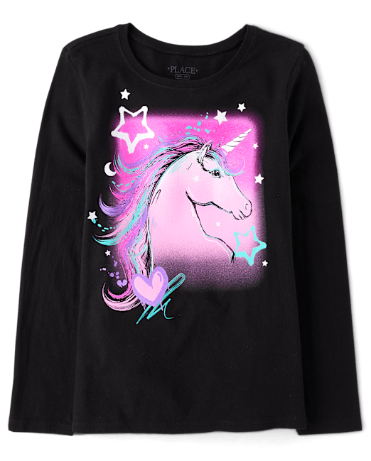 Girls Unicorn Stars Graphic Tee The Children`s Place