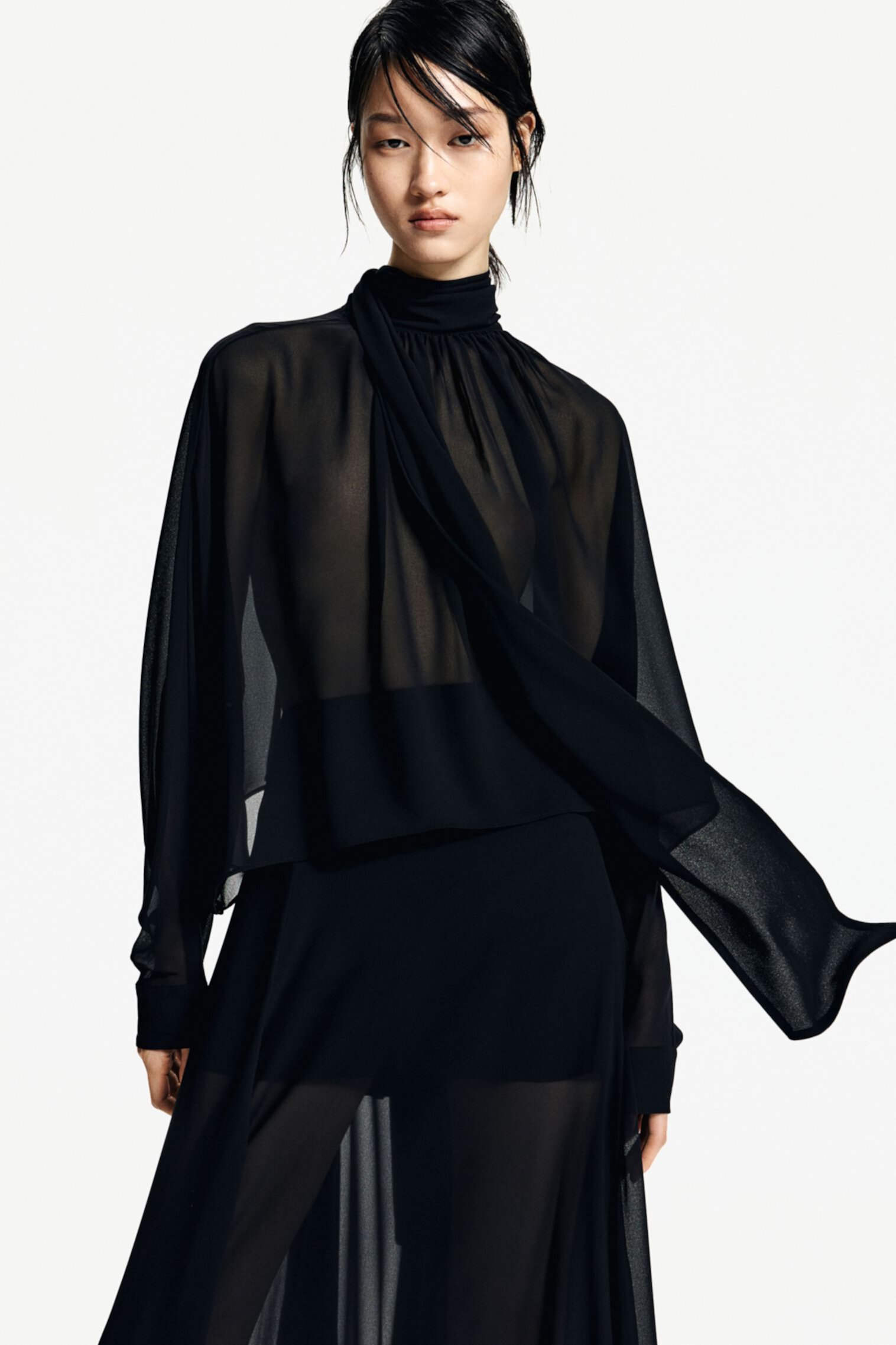 Tie-neck Chiffon Blouse H&M