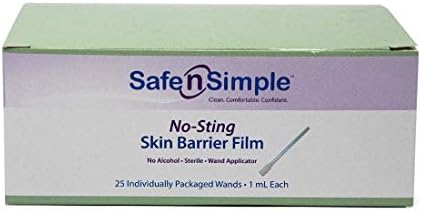 Safe n' Simple Skin Barrier Wand - 25 Individually Packed Wands - Sting Free Skin Barrier Wand Applicator - Sterile Skin Barrier Swab for Ostomy - No Sting Alcohol Free Skin Barrier Film Safe n' Simple