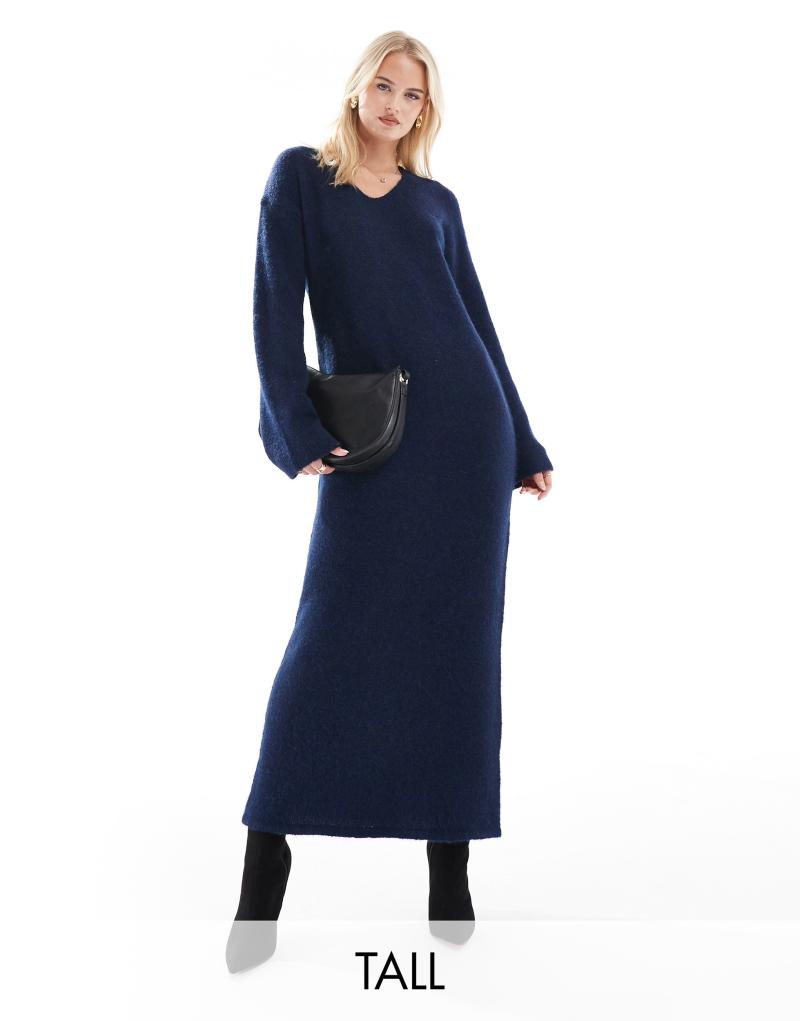 Женское Платье 4TH & RECKLESS Wool Mix Fluffy Knit V Neck Maxi 4TH & RECKLESS