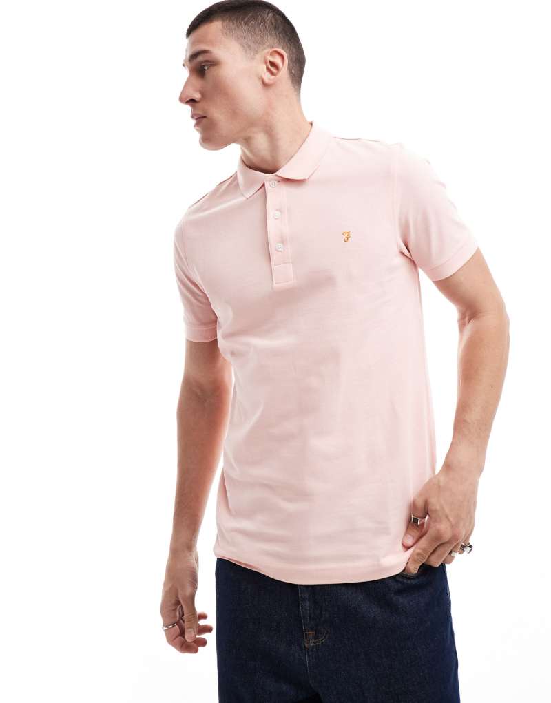 Farah short sleeve polo shirt in pink Farah