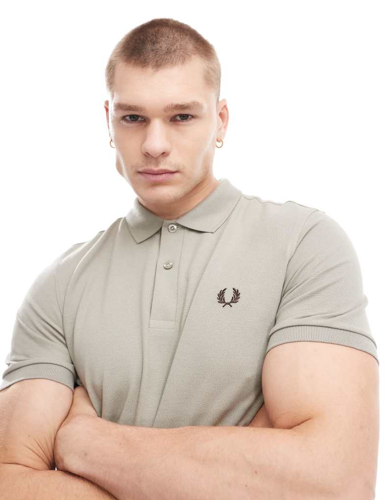 Классическое серое поло с логотипом Fred Perry, регулярная посадка Fred Perry