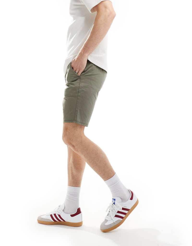 Farah hawk chino shorts in khaki green Farah