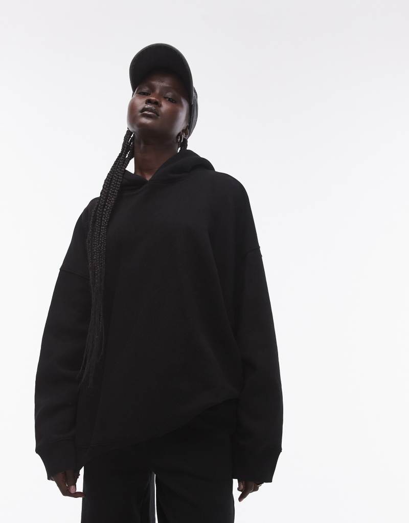 Женское Худи TOPSHOP Oversized черное TOPSHOP