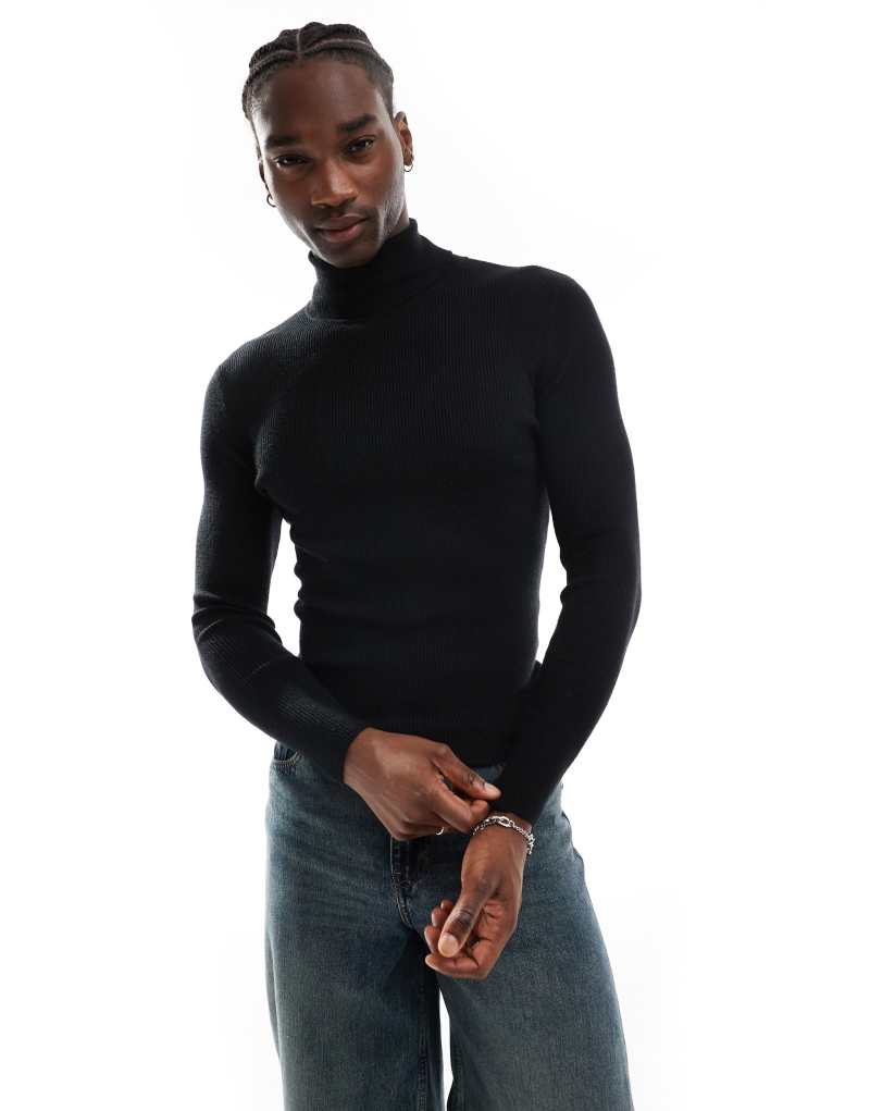 Мужской Свитер Collusion Soft Knitted Roll Neck в черном Collusion