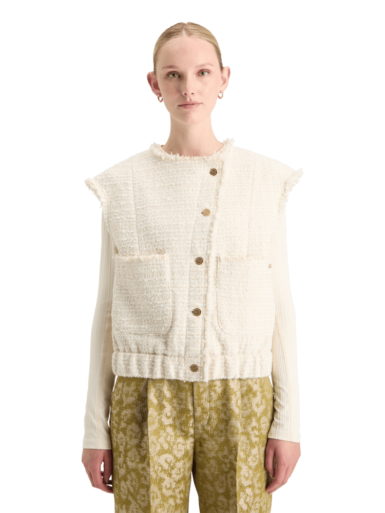 Жилет Boucle Tweed от Scotch & Soda без рукавов, изготовленный из 100% полиэстера Scotch & Soda