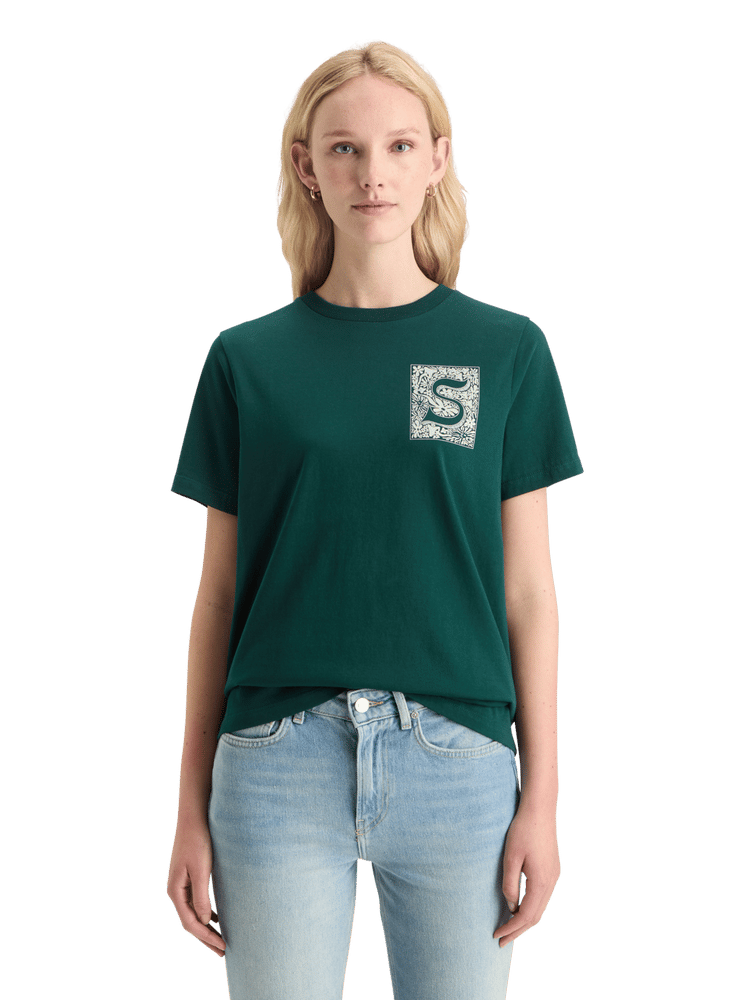 Футболка Regular Fit из 100% хлопка с уникальным рисунком на груди Scotch & Soda