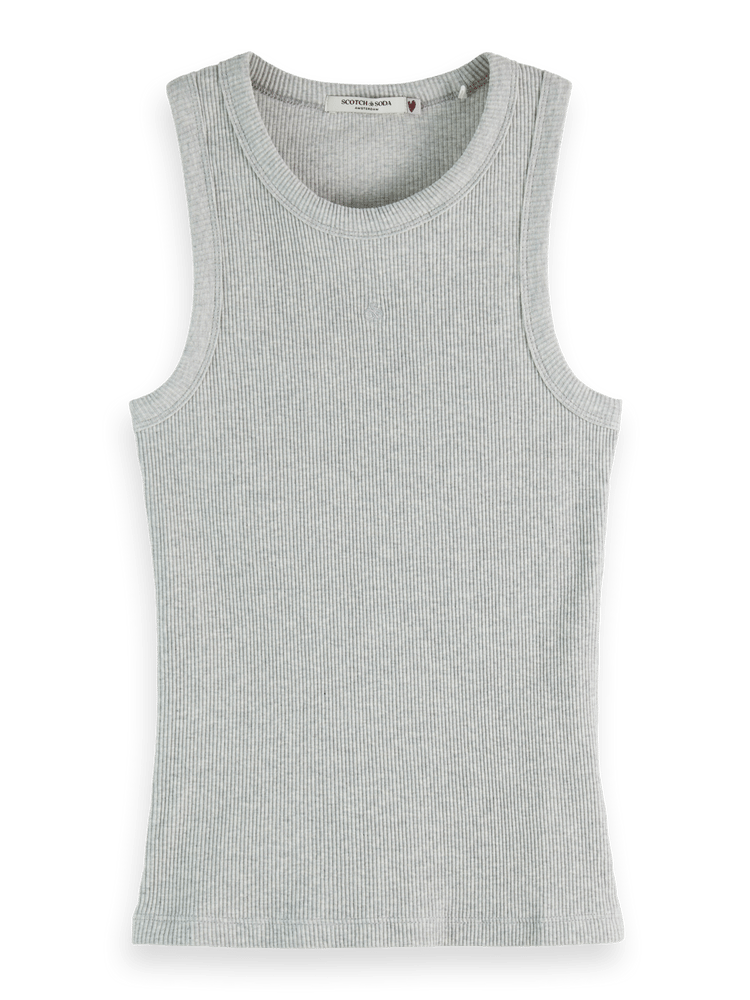 Майка Essentials Ribbed Racer из хлопка и эластана Scotch & Soda