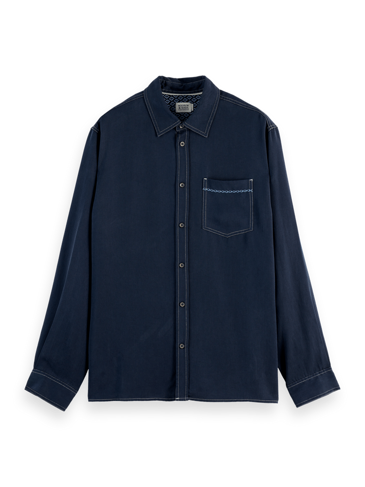 Мужская Повседневная рубашка Scotch & Soda Relaxed-Fit Solid Tencel Scotch & Soda