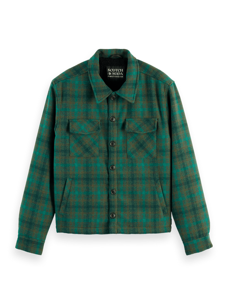 Мужская Повседневная рубашка Scotch & Soda Relaxed-Fit Teddy-Lined Check Scotch & Soda