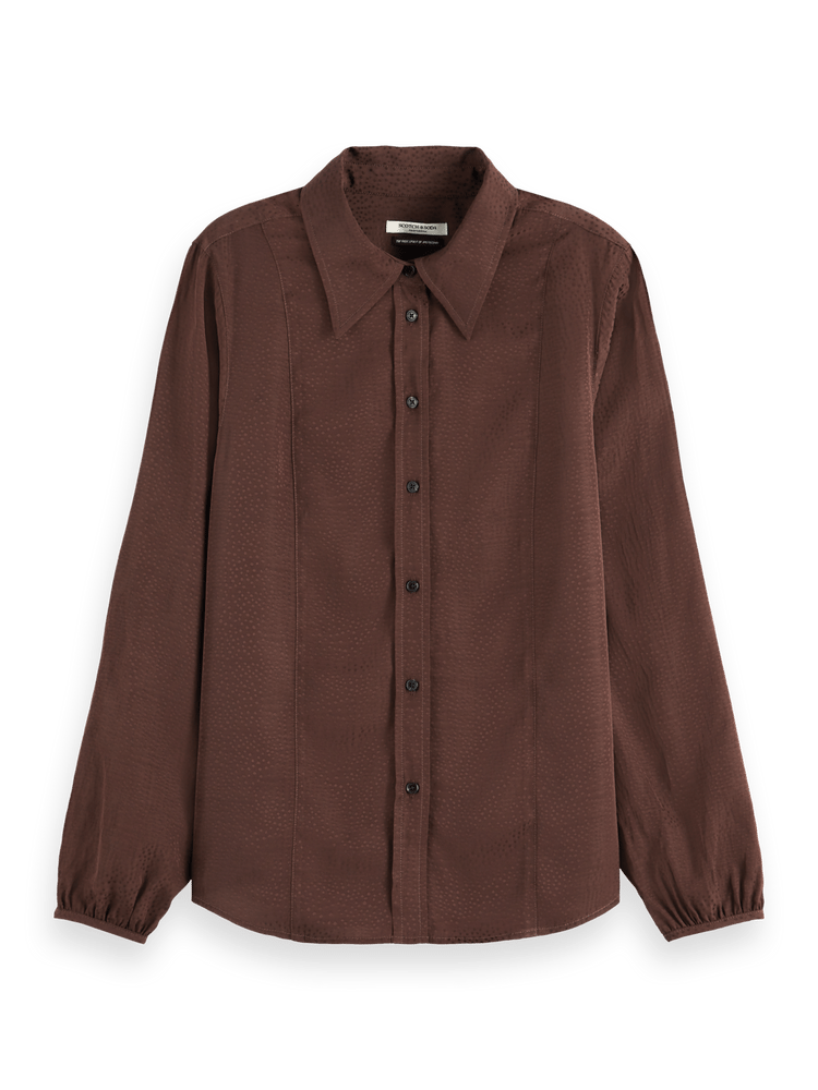 Жаккардовая рубашка из вискозы Scotch & Soda 100% вискоза для офиса и отдыха Scotch & Soda