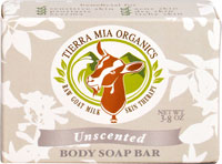 Незапаховое мыло для тела с козьим молоком, 107 гр., без парабенов и SLS Tierra Mia Organics