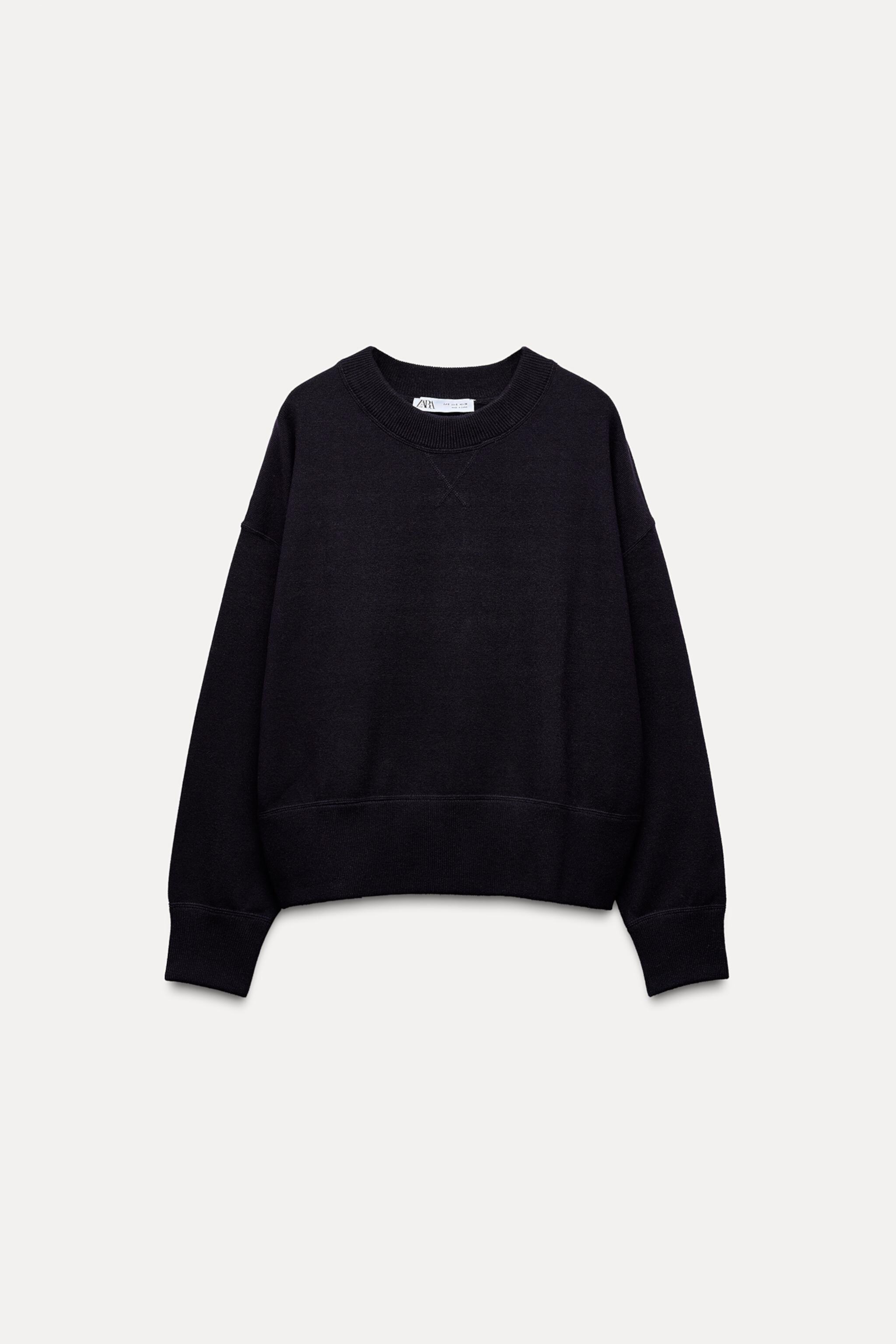 Женская Толстовка ZARA BASIC PLAIN KNIT SWEATSHIRT ZARA