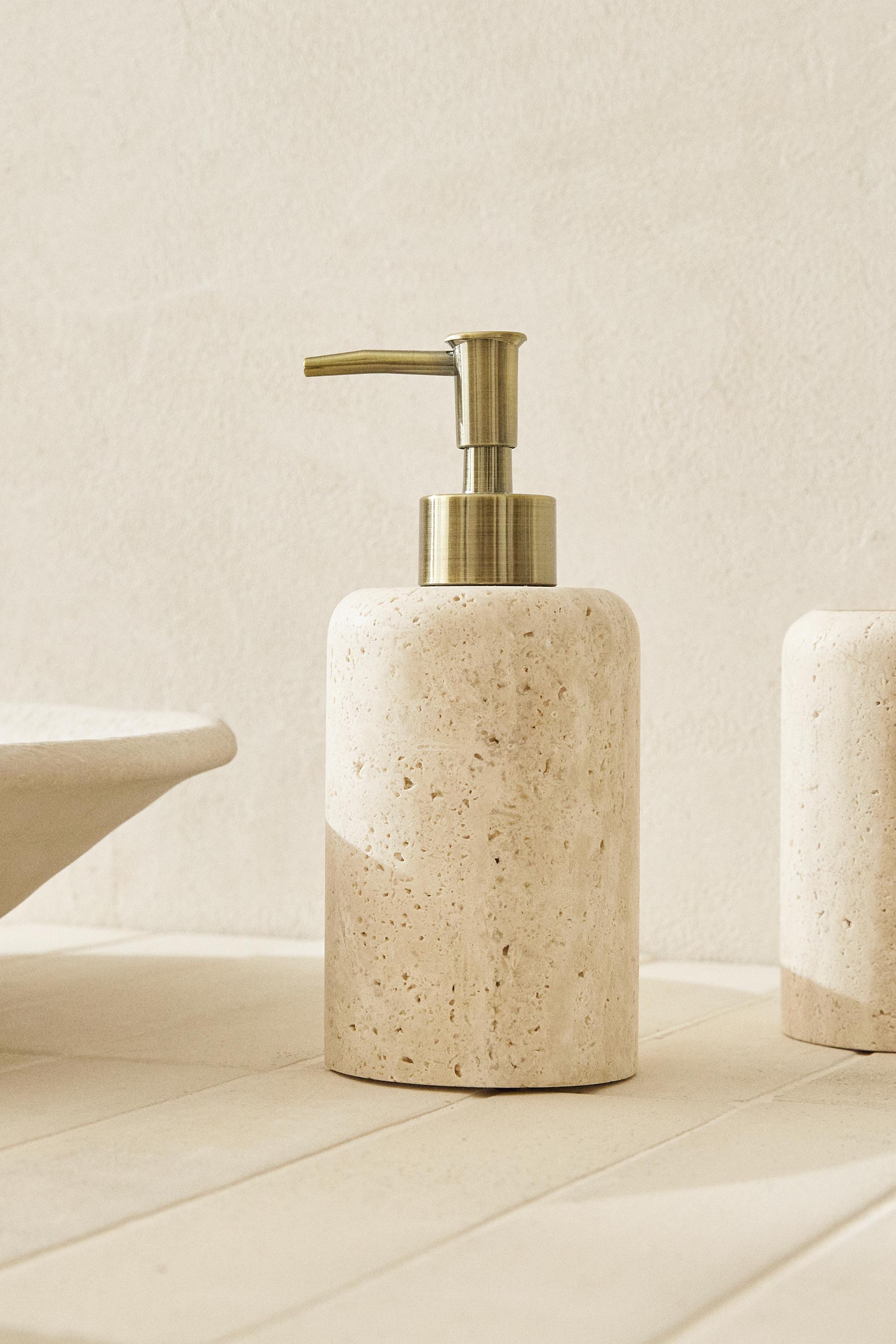 BEIGE MARBLE BATHROOM DISPENSER Zara Home