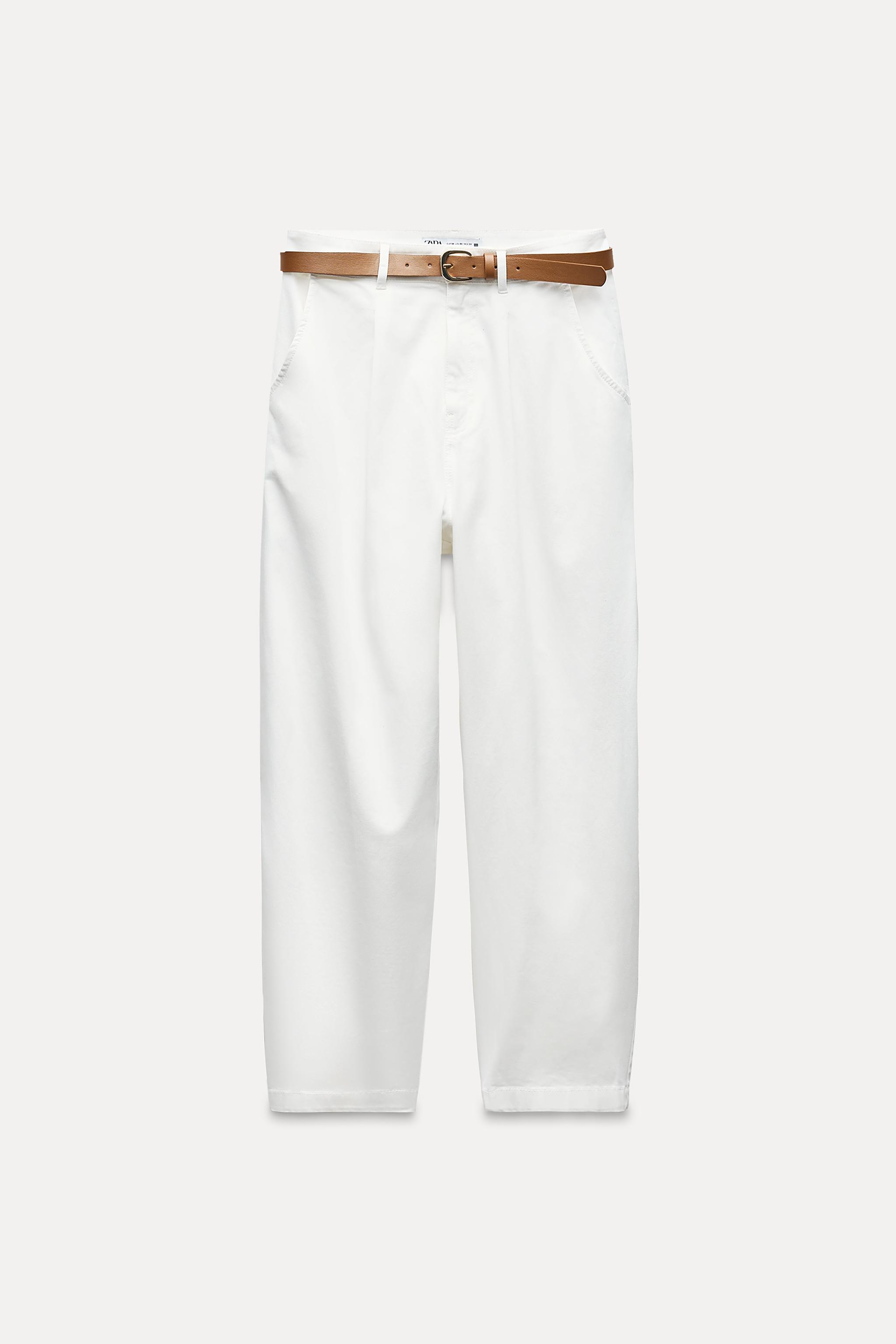 Женские Брюки чиносы Zara BELTED CHINO PANTS ZARA