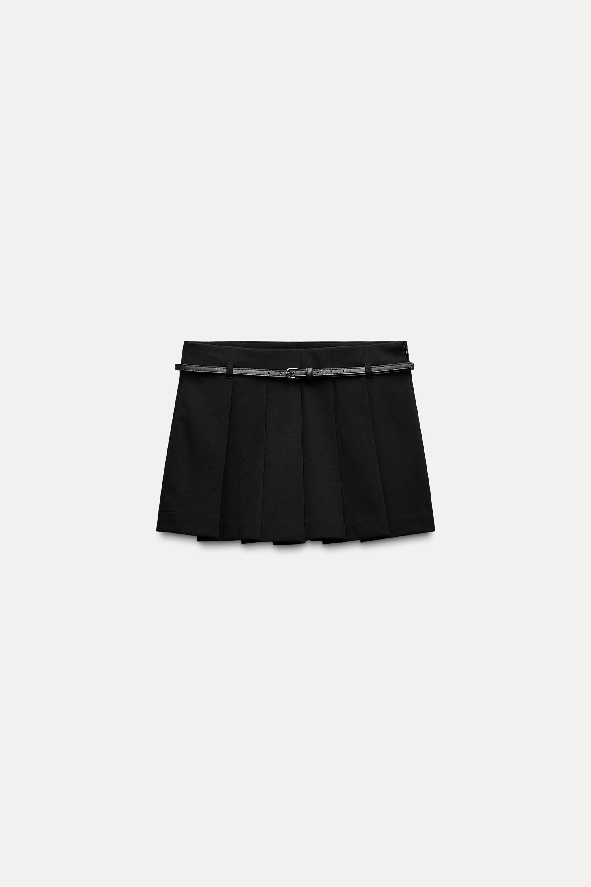 Женская Юбка-шорты ZARA BELTED BOX PLEAT SKORT ZARA