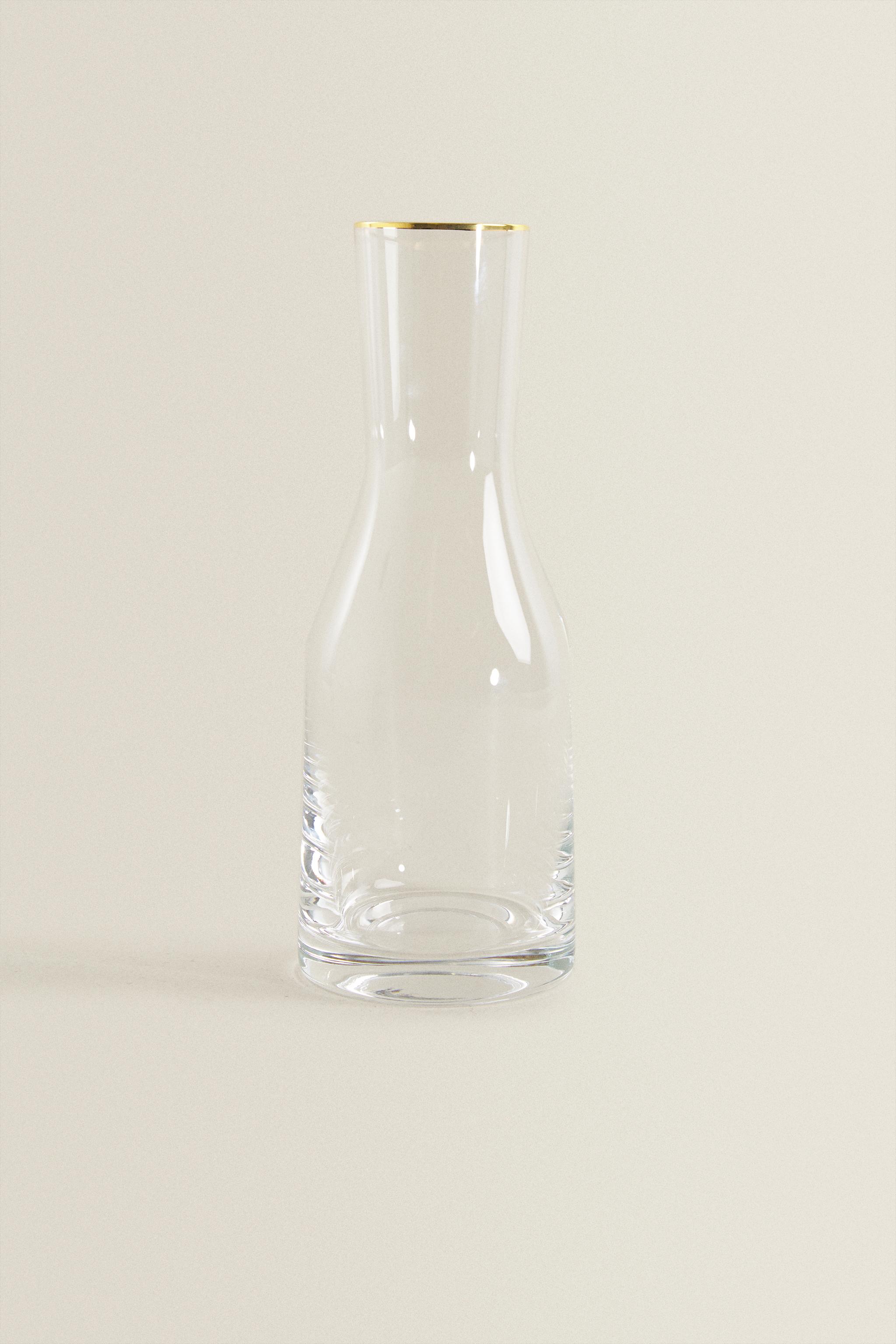 BOHEMIA CRYSTAL BOTTLE WITH A GOLDEN RIM Zarahome