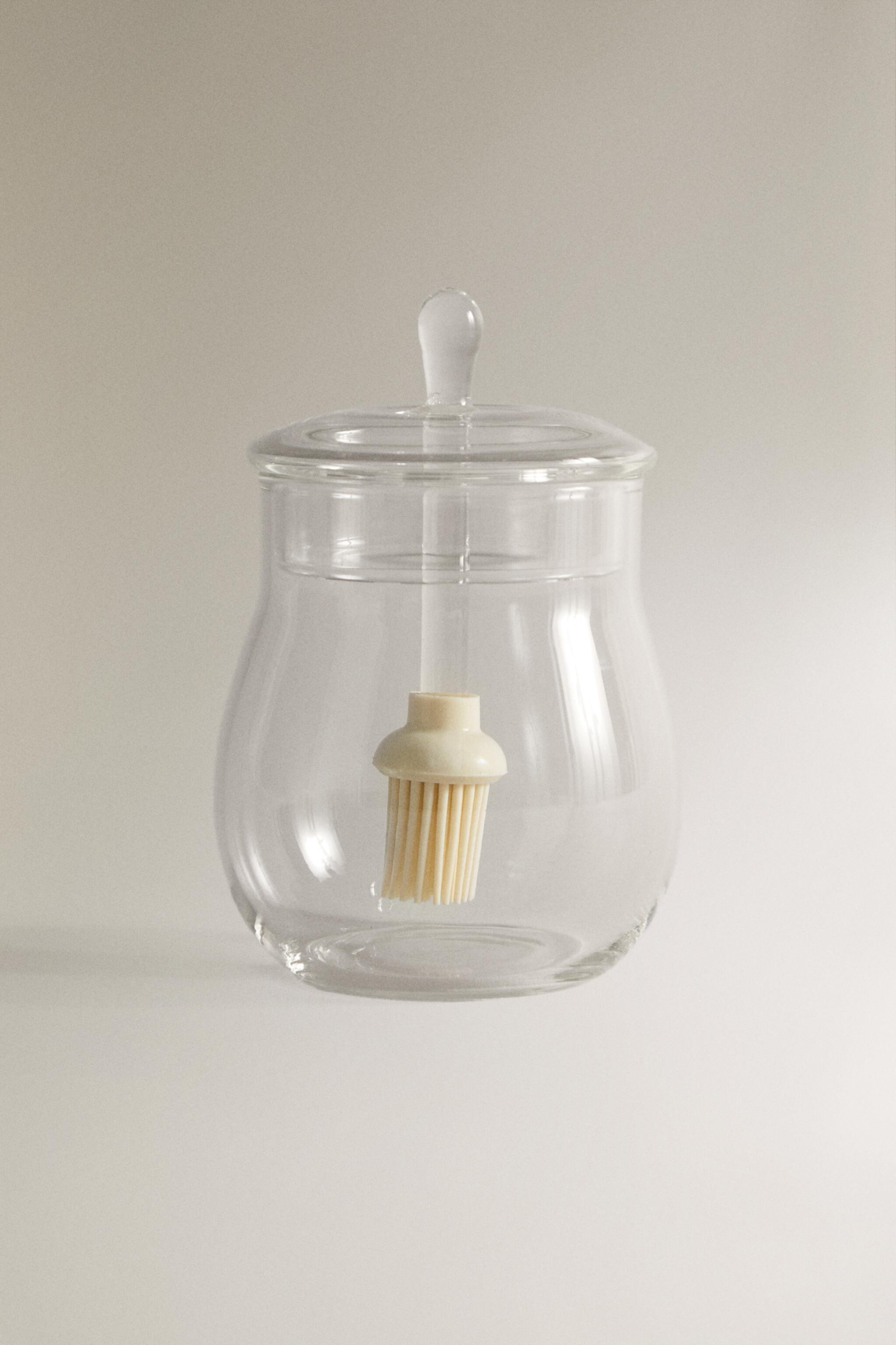 BOROSILICATE GLASS JAR WITH BRUSH Zarahome