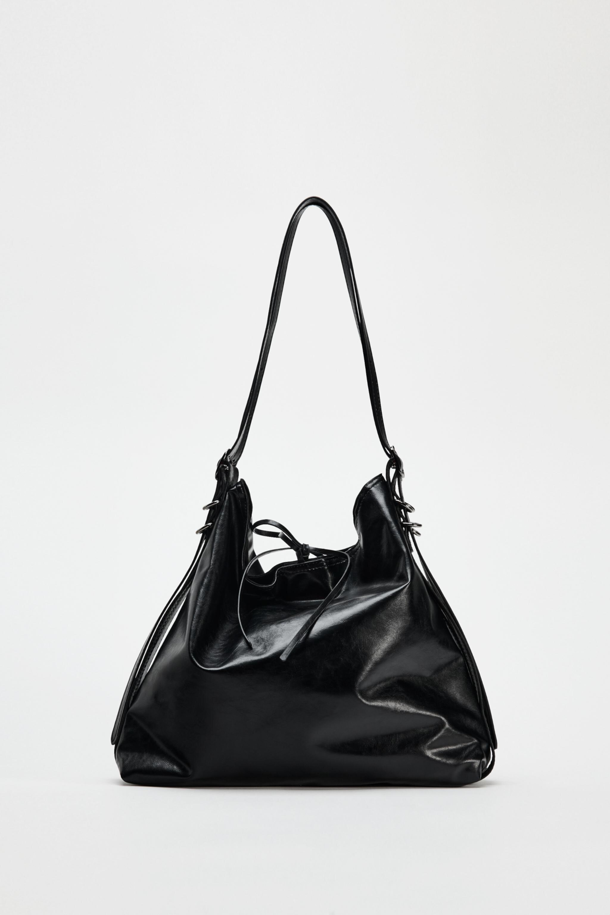 Сумка цилиндр ZARA BUCKET BAG WITH BUCKLES ZARA