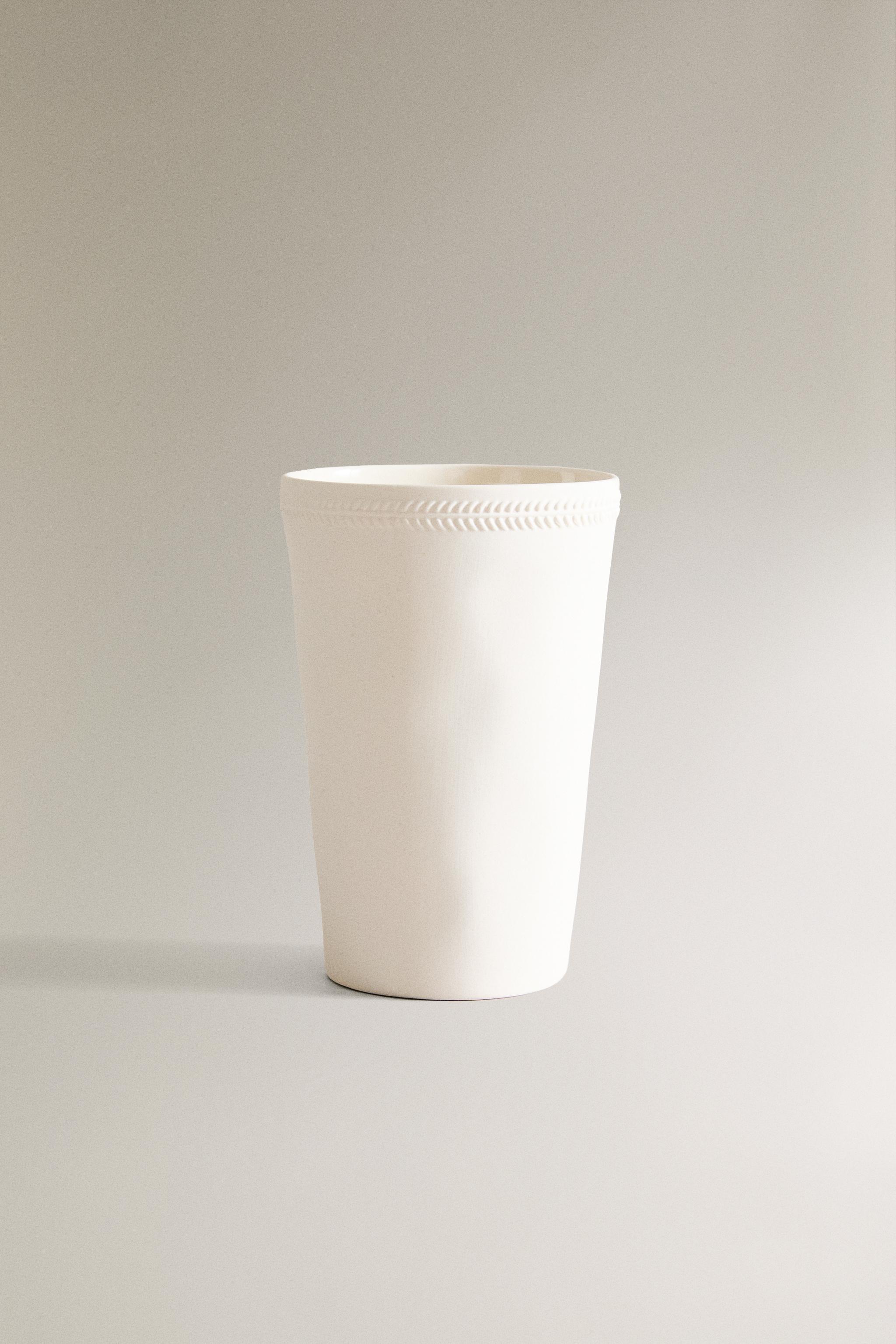 CERAMIC TOOTHBRUSH BORDER-DESIGN CUP Zara Home