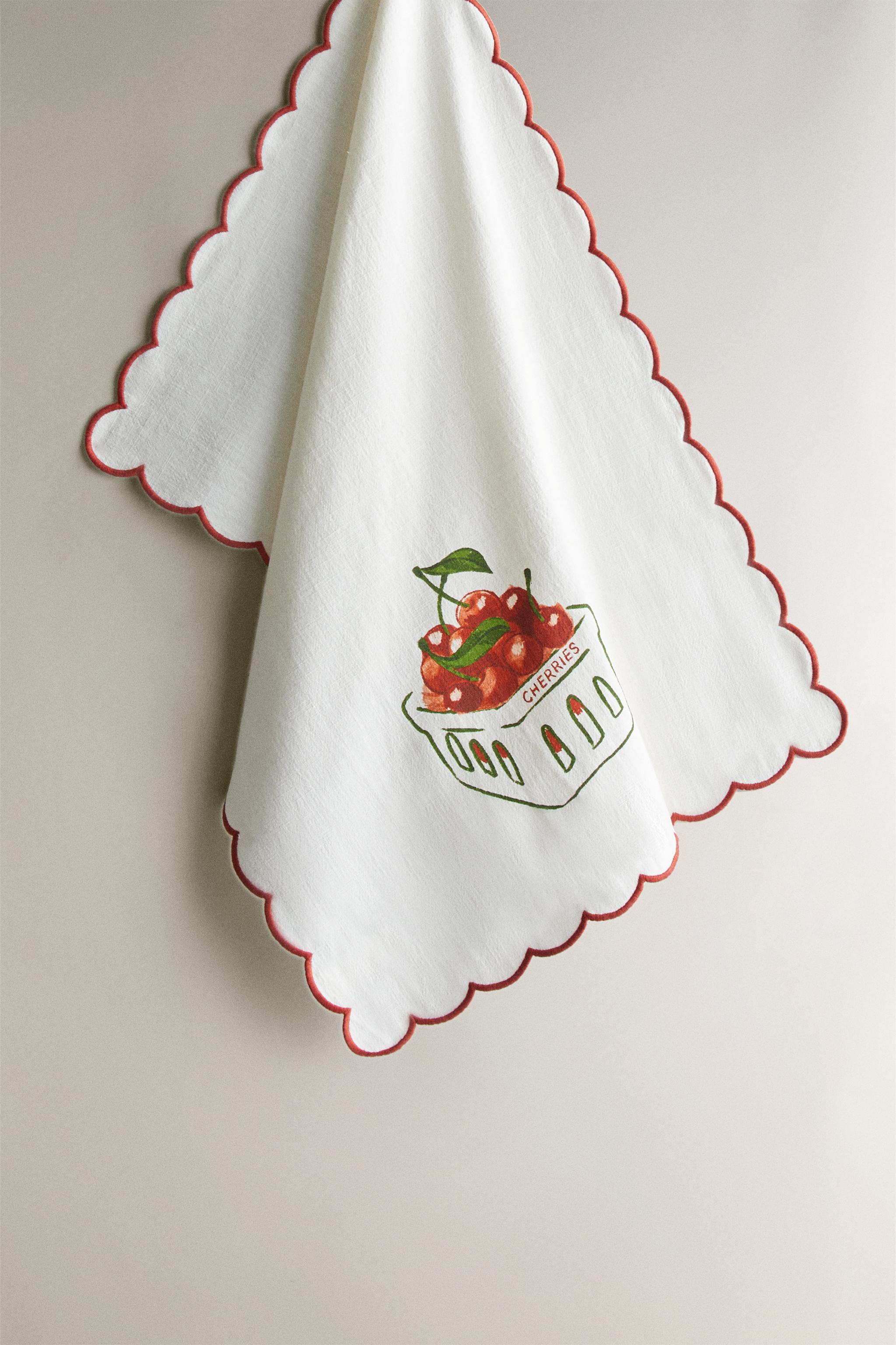 CHERRY PRINT KITCHEN TOWEL Zarahome