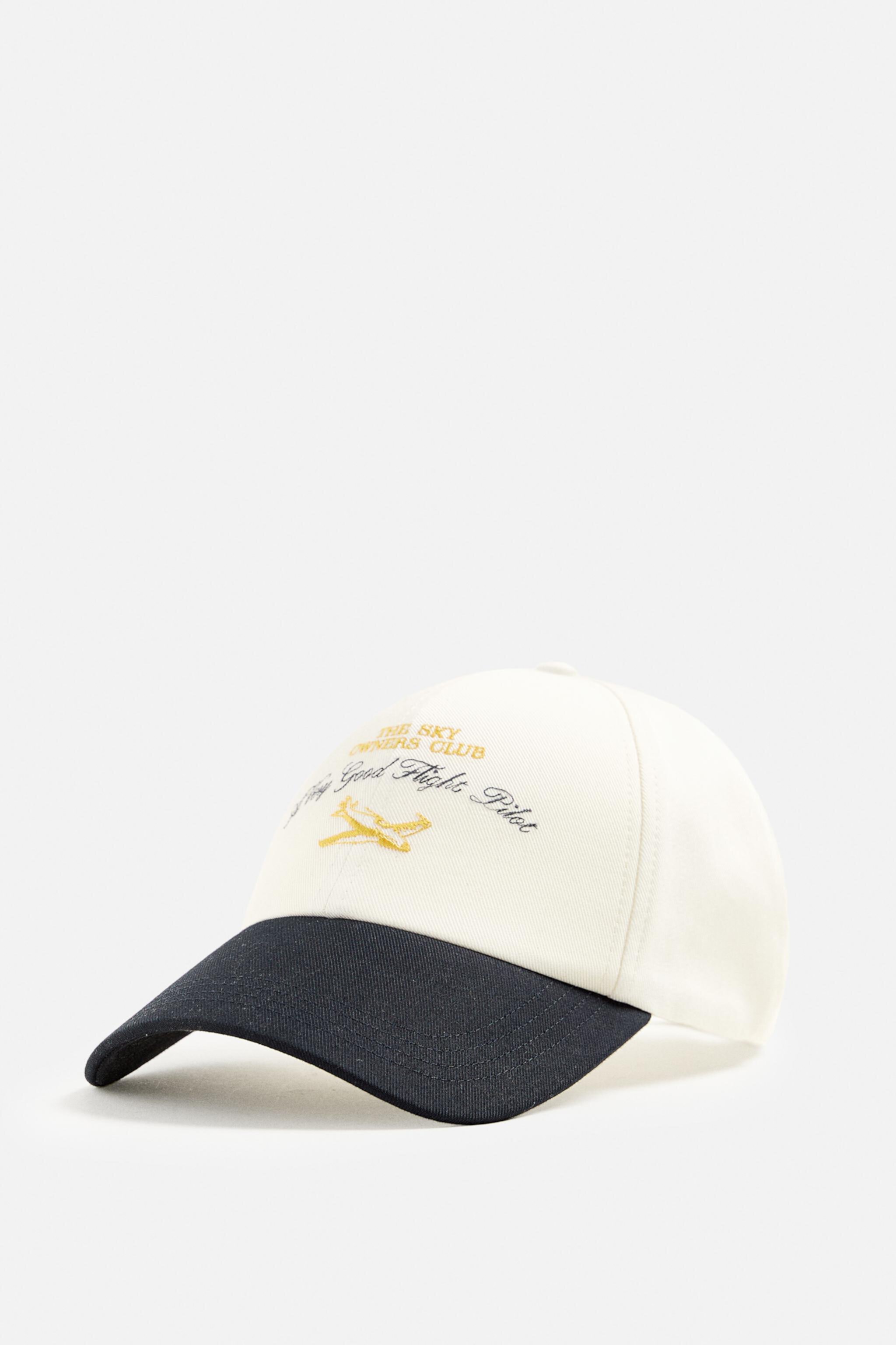 Бейсболка ZARA CONTRAST EMBROIDERED CAP ZARA