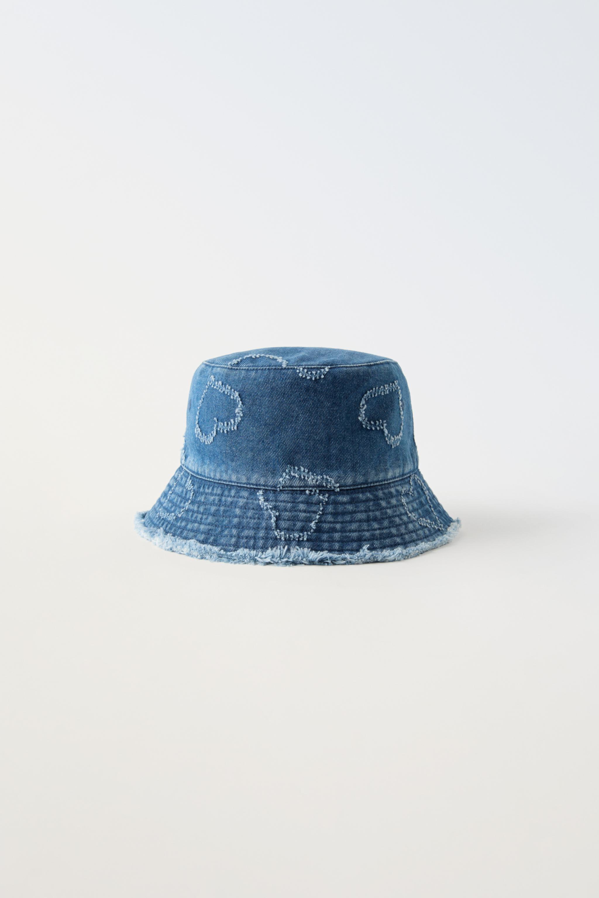 Панама ZARA DENIM BUCKET HAT WITH HEARTS ZARA