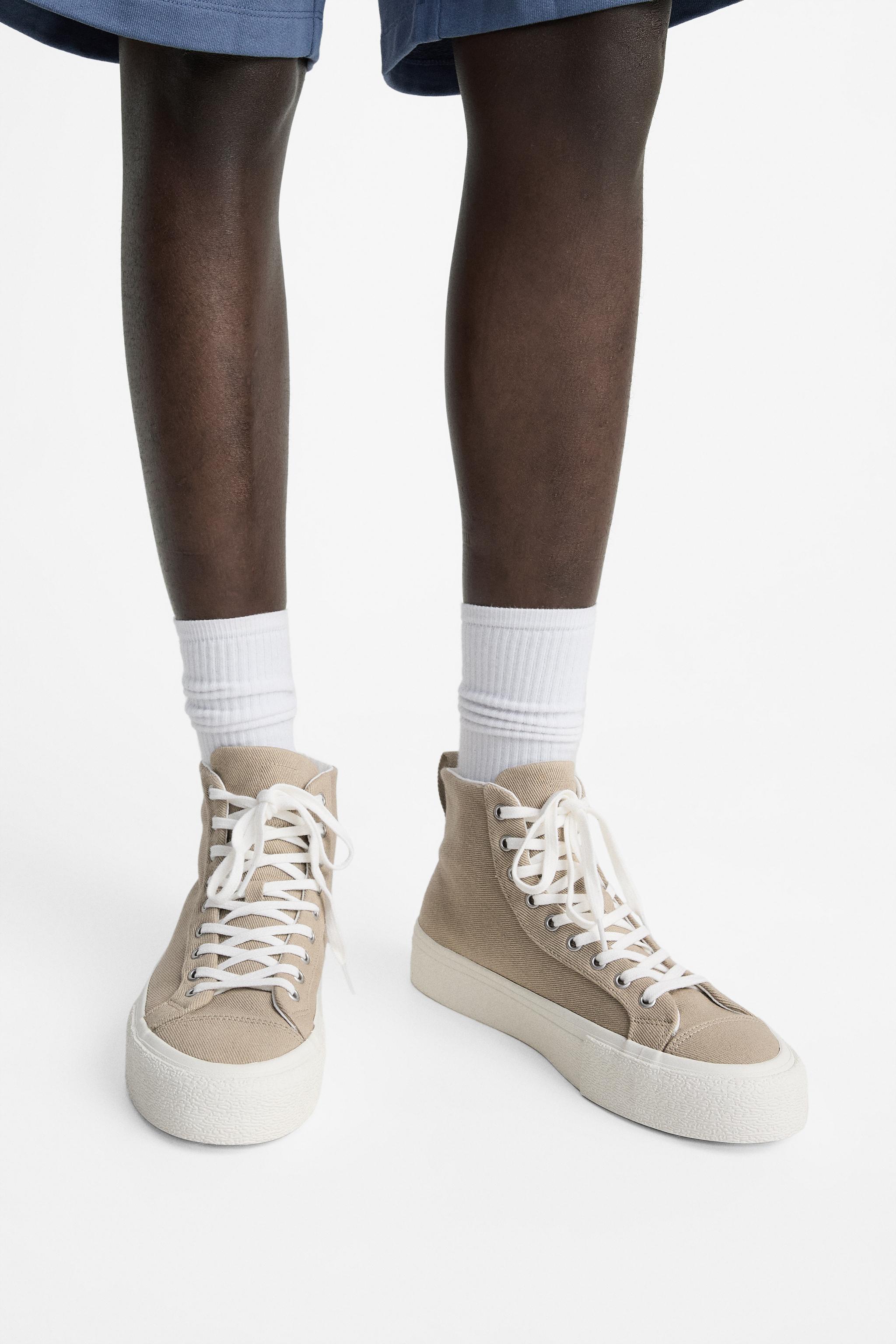 Мужские Повседневные кроссовки ZARA FABRIC HIGH-TOP SNEAKERS ZARA