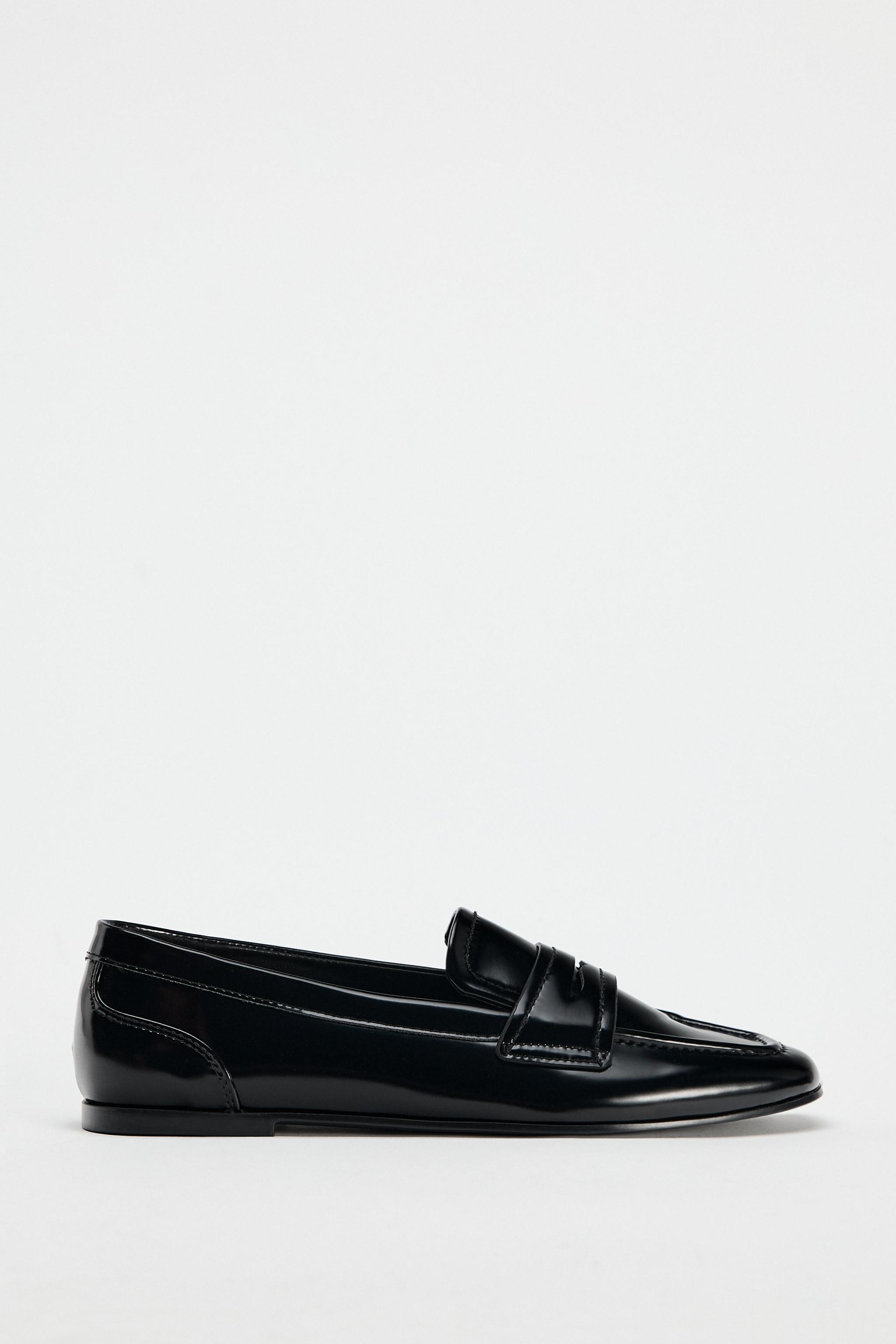 Женские Лоферы ZARA FAUX PATENT LEATHER PENNY ZARA