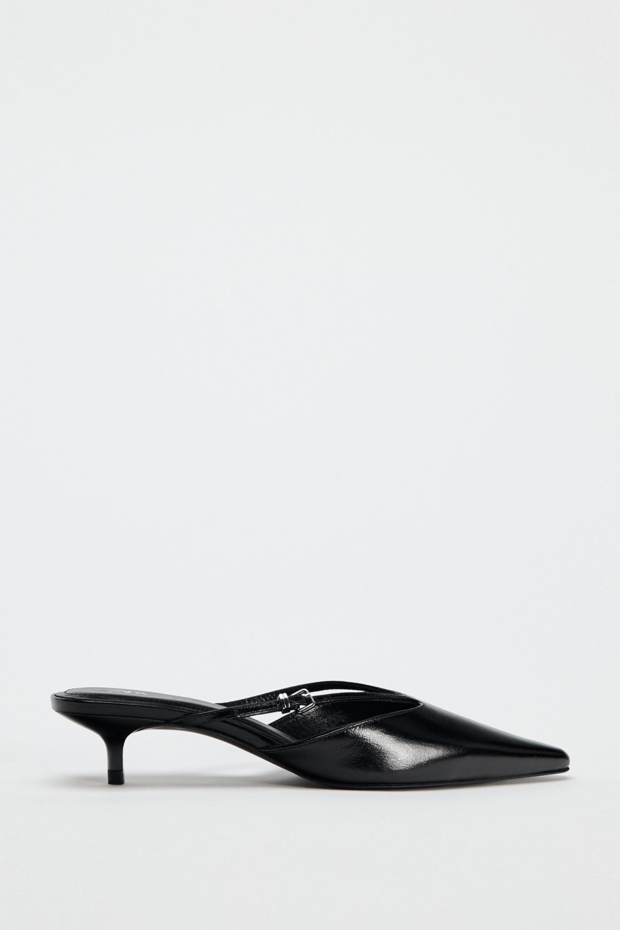 Женские Лодочки Zara HEELED LEATHER SLIDES ZARA