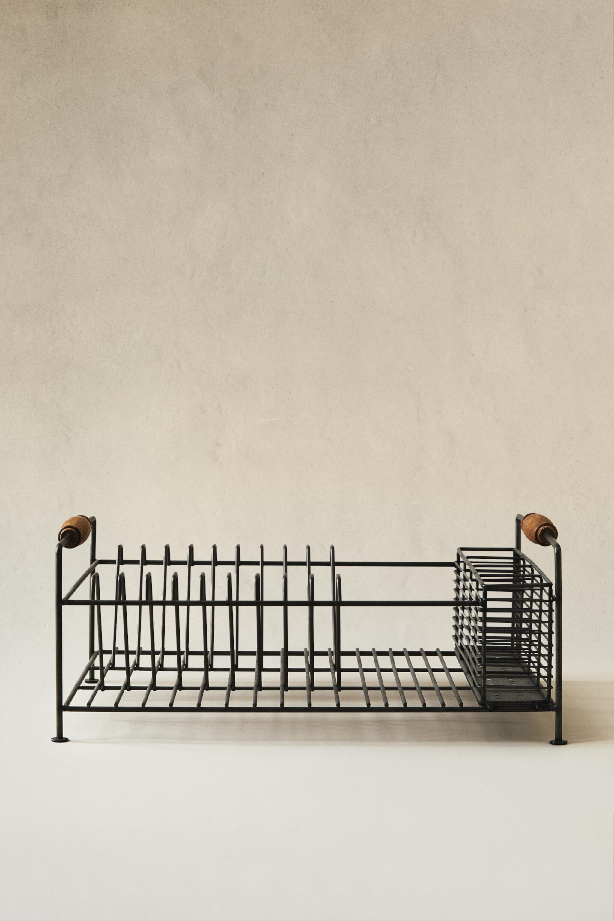 IRON AND ACACIA WOOD DISH RACK Zara Home