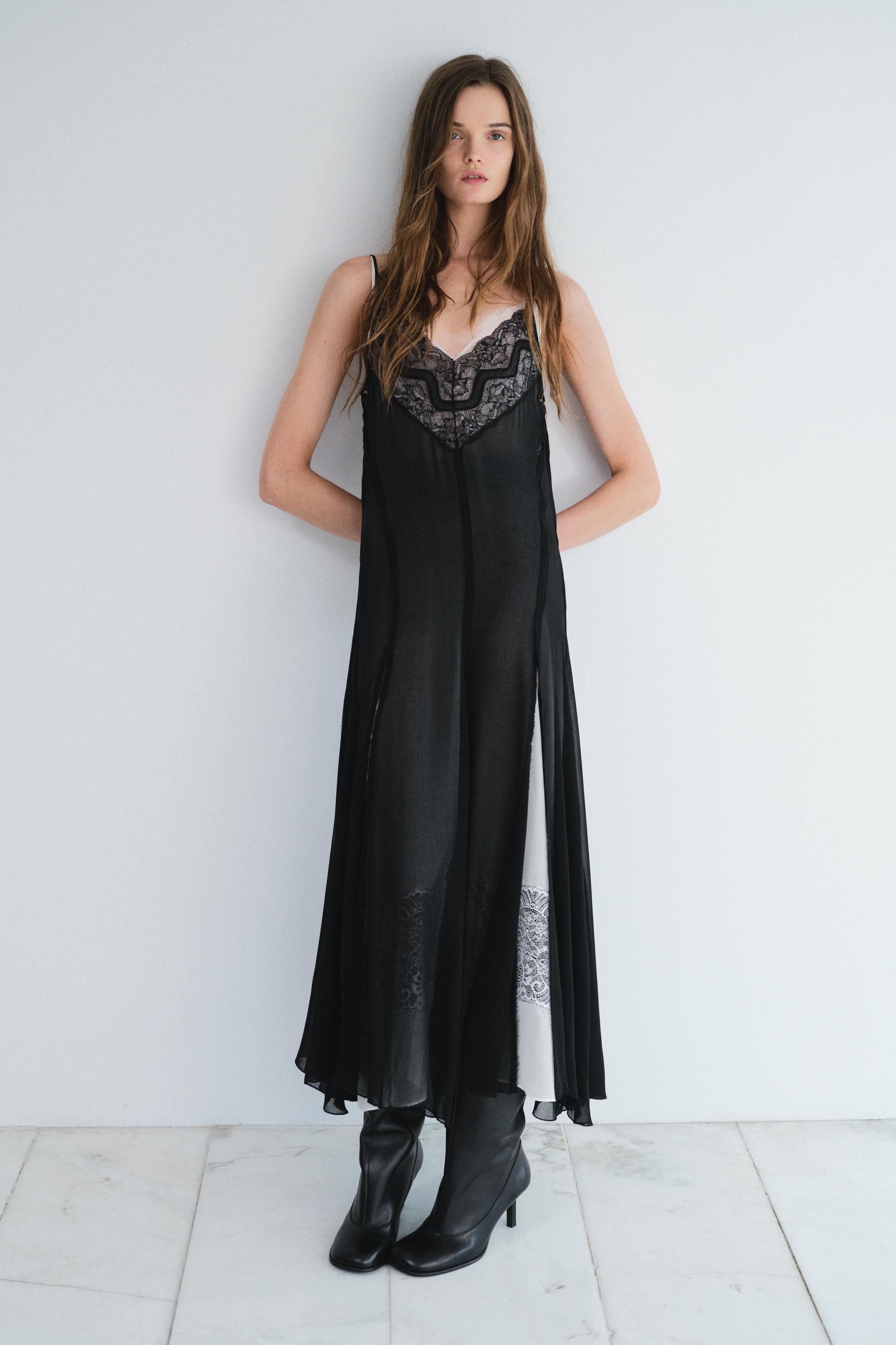 Женское Повседневное Платье Zara LACE SLIP DRESS ZW COLLECTION ZARA