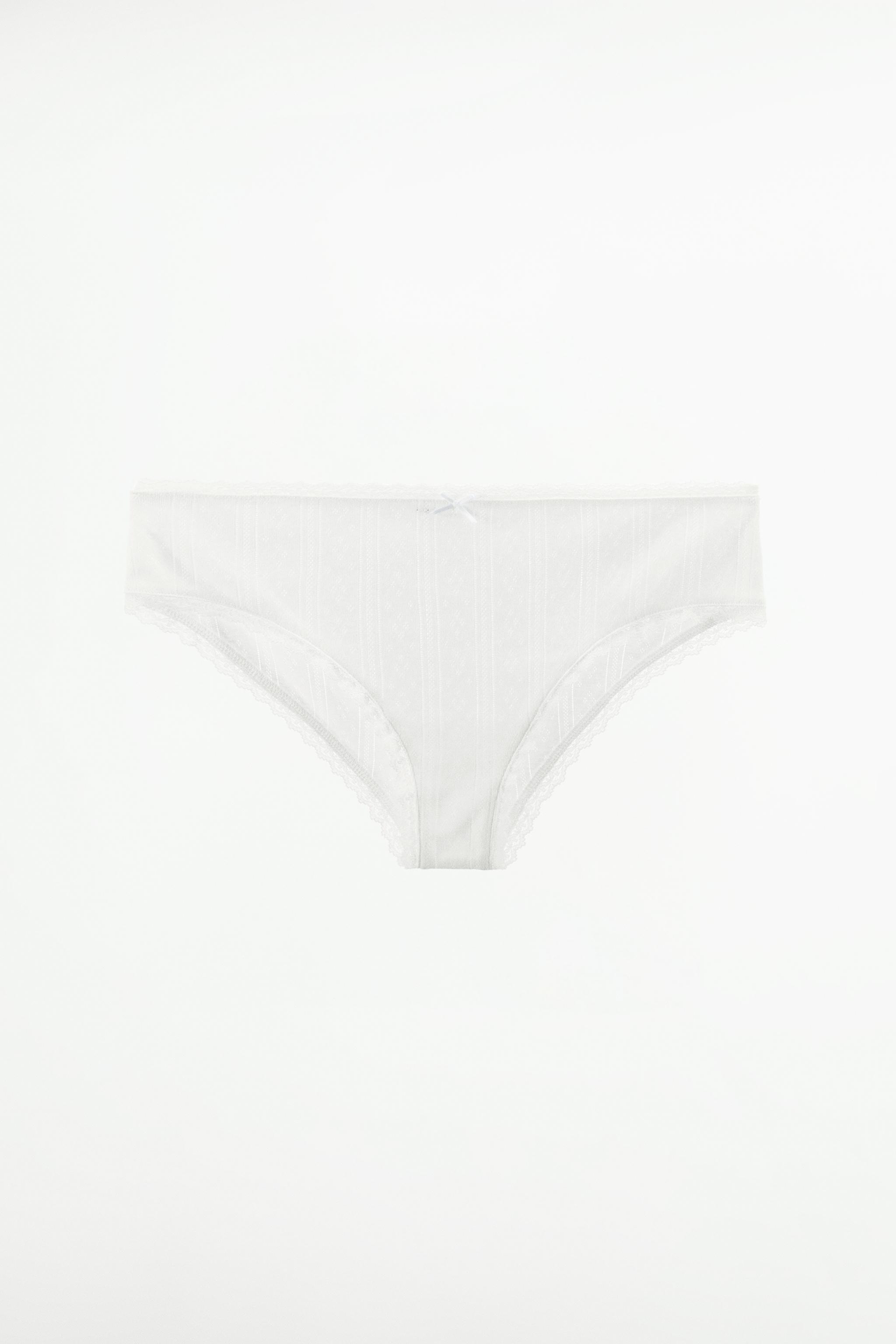 LACE TRIM POINTELLE PANTIES Zara