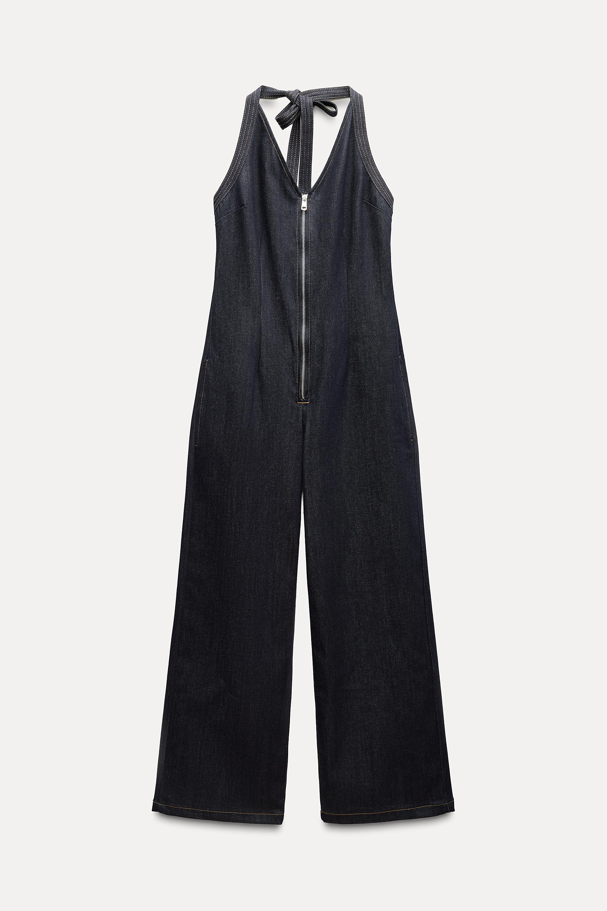 Женский Комбинезон Zara LONG DENIM JUMPSUIT ZW COLLECTION ZARA