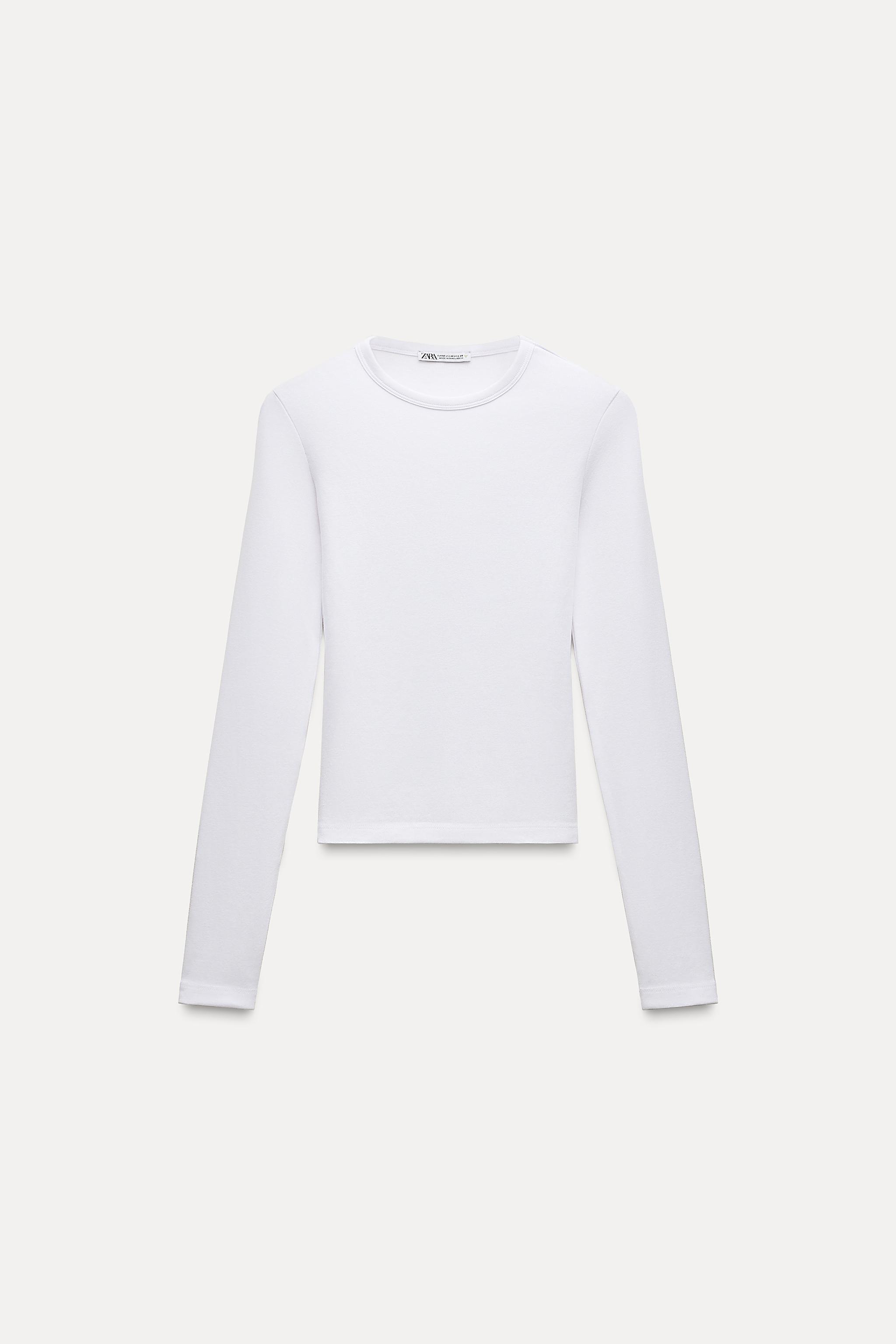 LONG SLEEVE COTTON MODAL T-SHIRT Zara