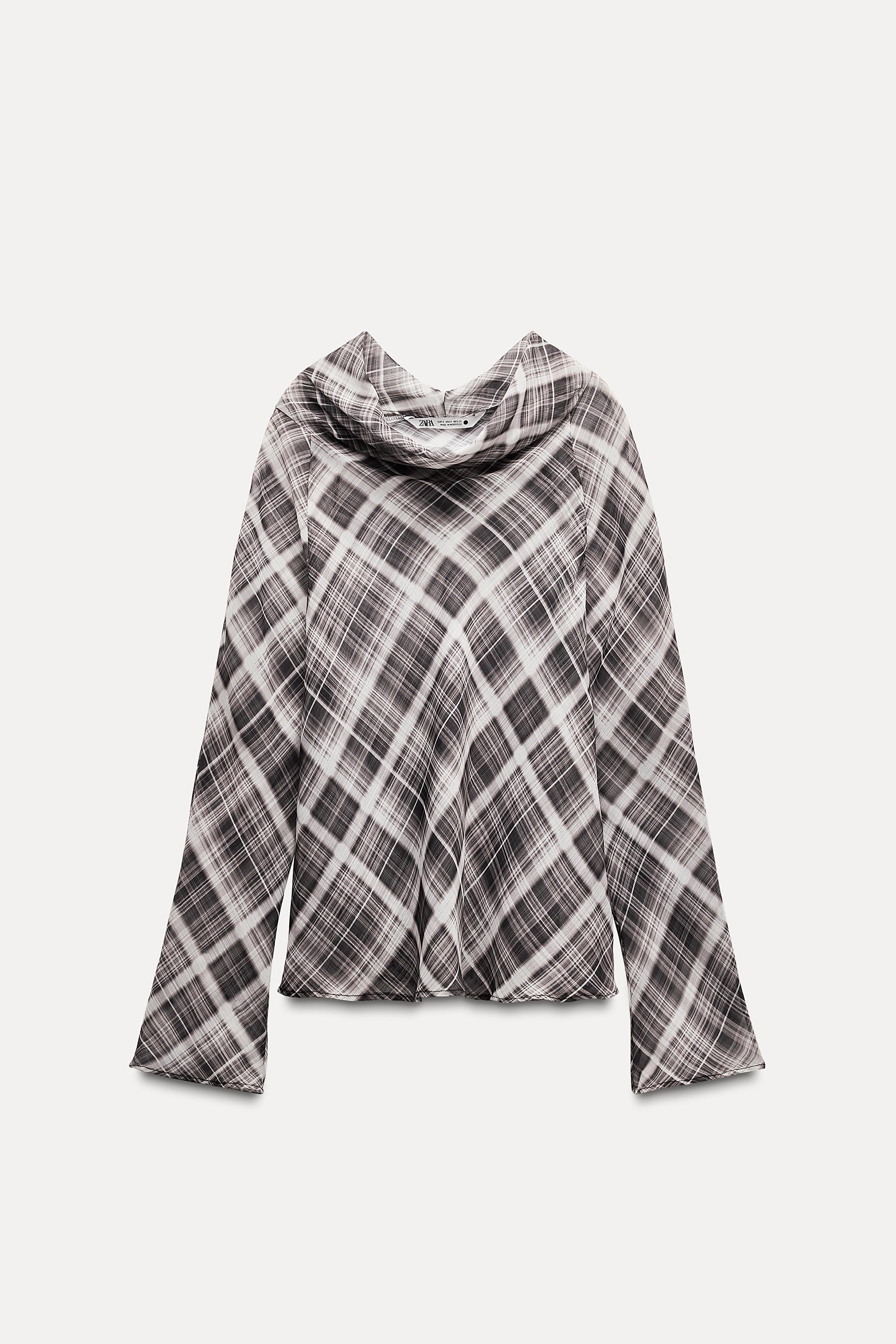 PRINTED DRAPED TOP ZW COLLECTION Zara