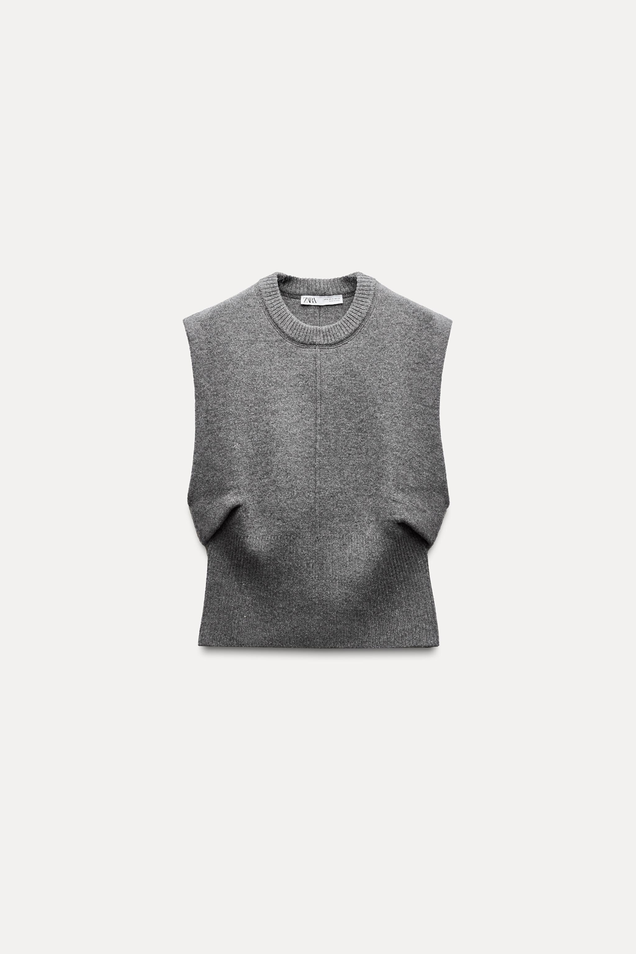 Женский Вязаный жилет ZARA Ribbed Wool ZARA