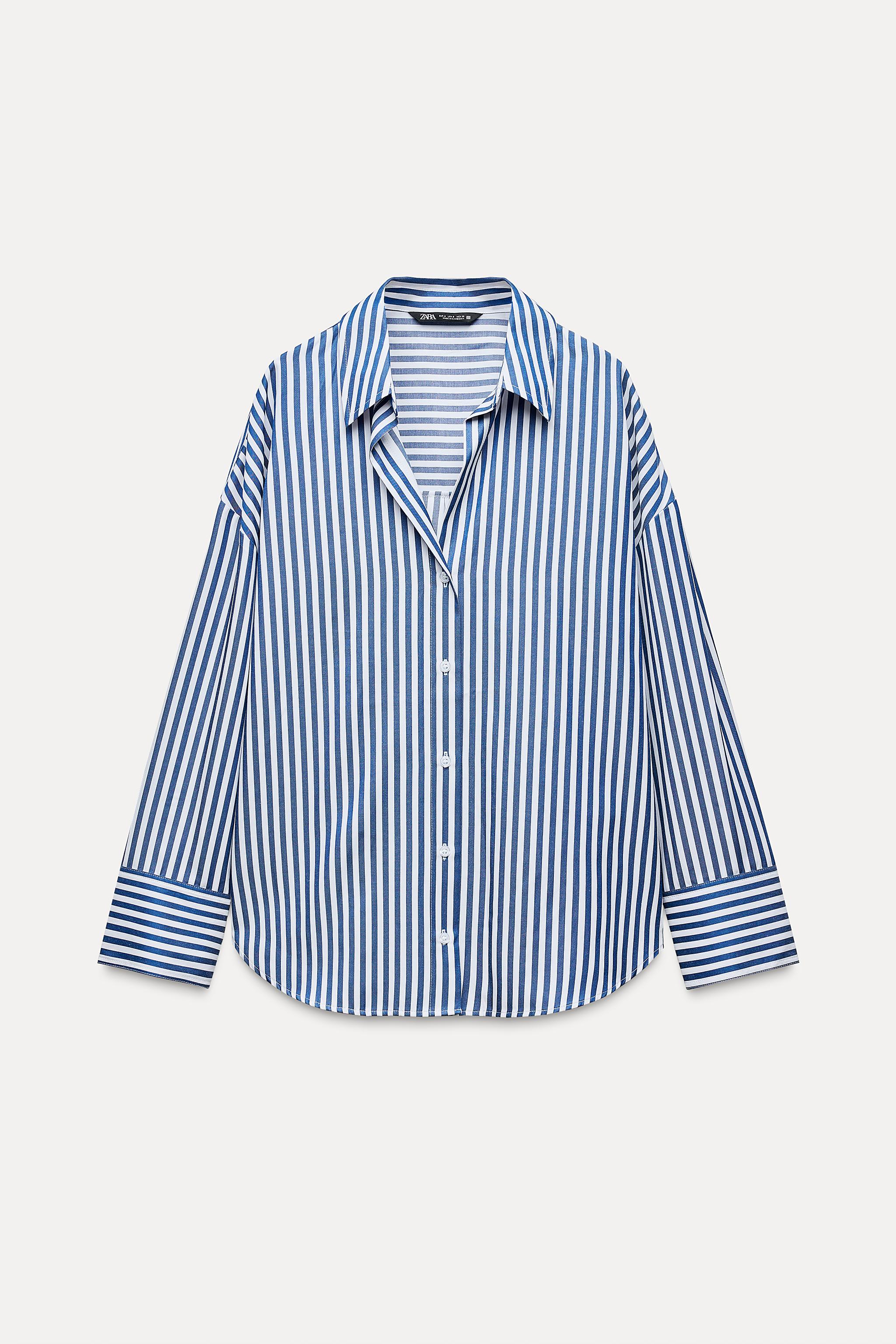 Женская Повседневная рубашка ZARA STRIPED POPLIN SHIRT ZARA