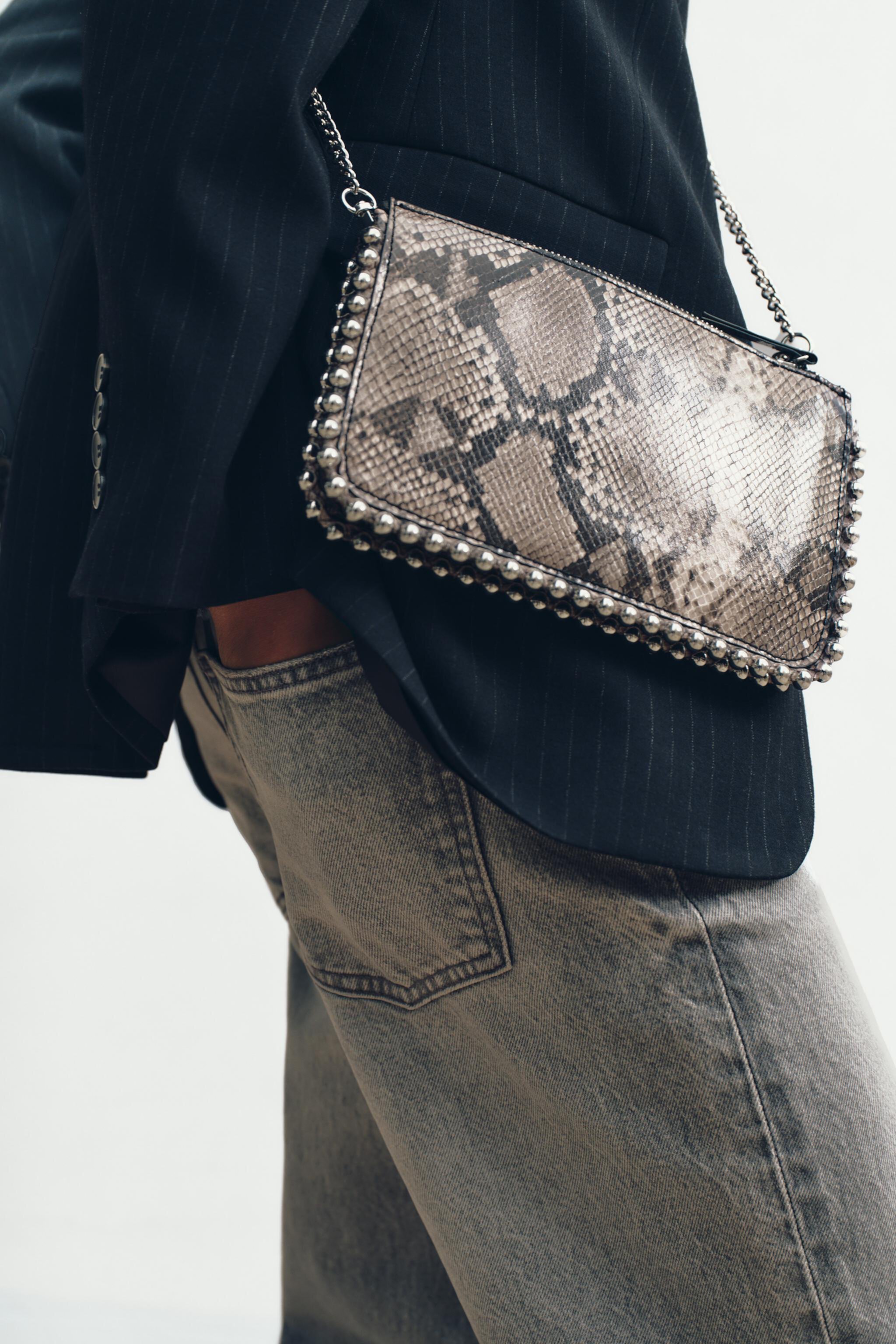 Кошелек через плечо ZARA STUDDED CROSSBODY WALLET BAG ZARA