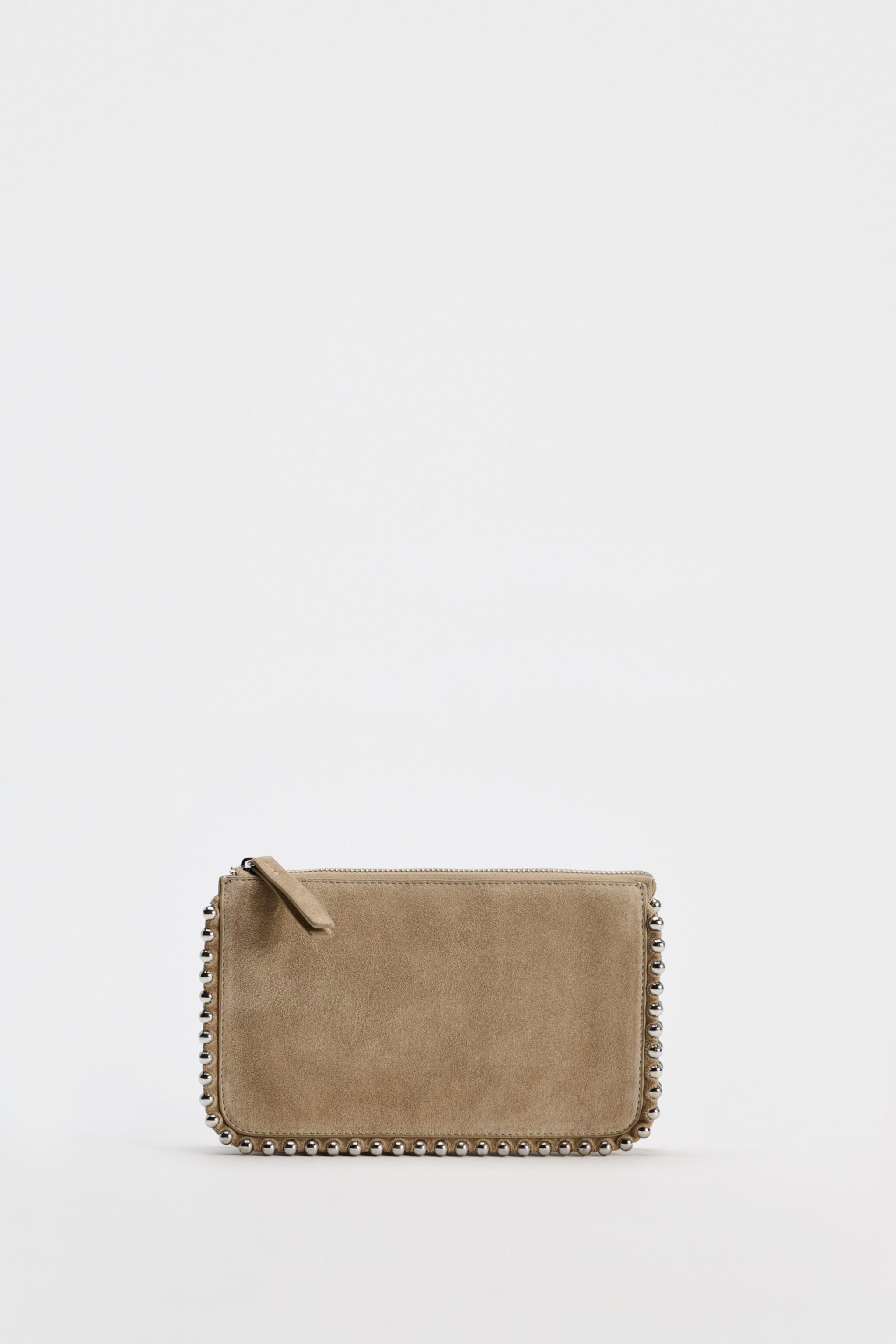 Кошелек ZARA CROSSBODY SUEDE С заклепками ZARA