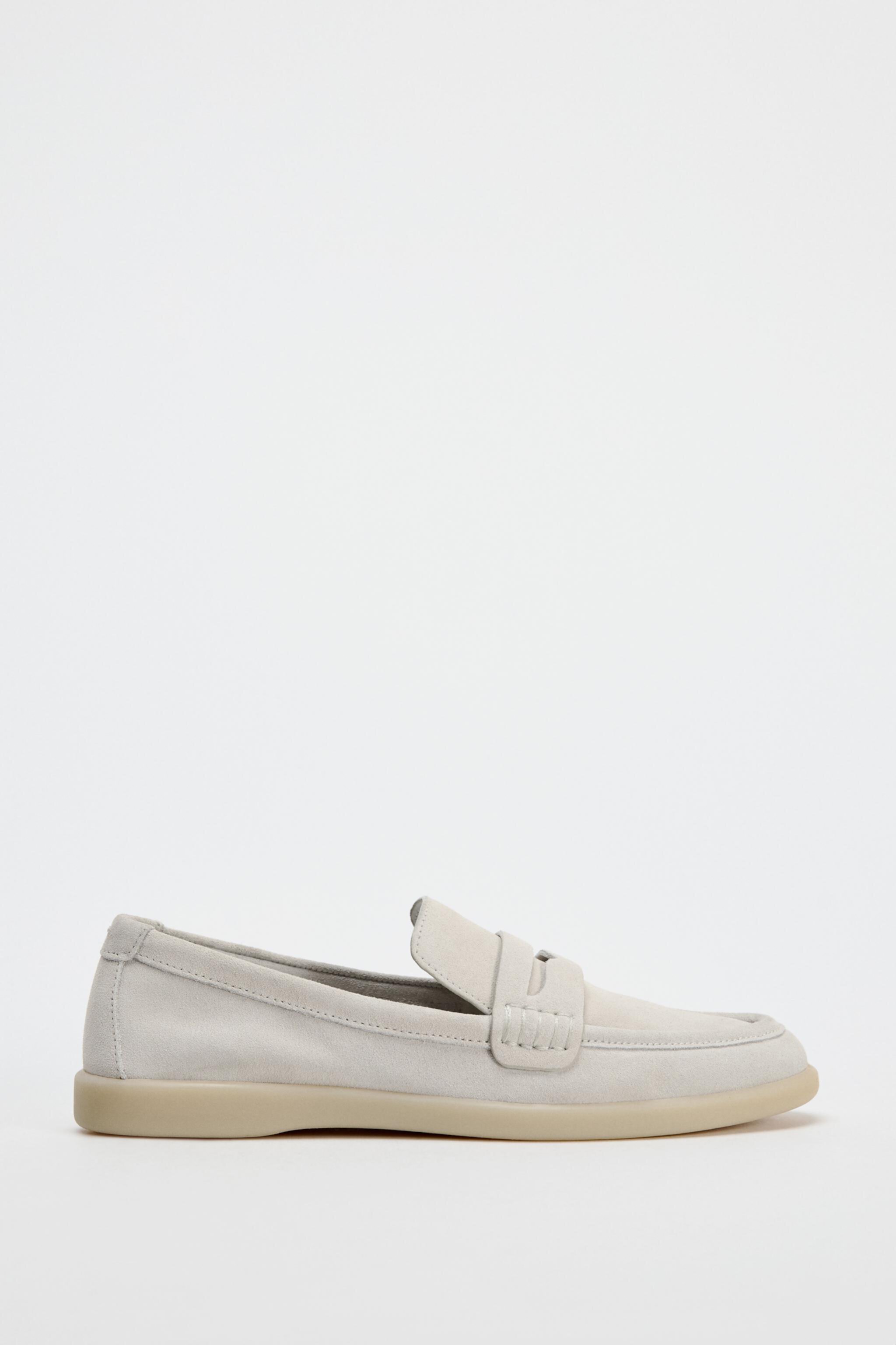 Женские Лоферы ZARA SUEDE PENNY LOAFERS ZARA