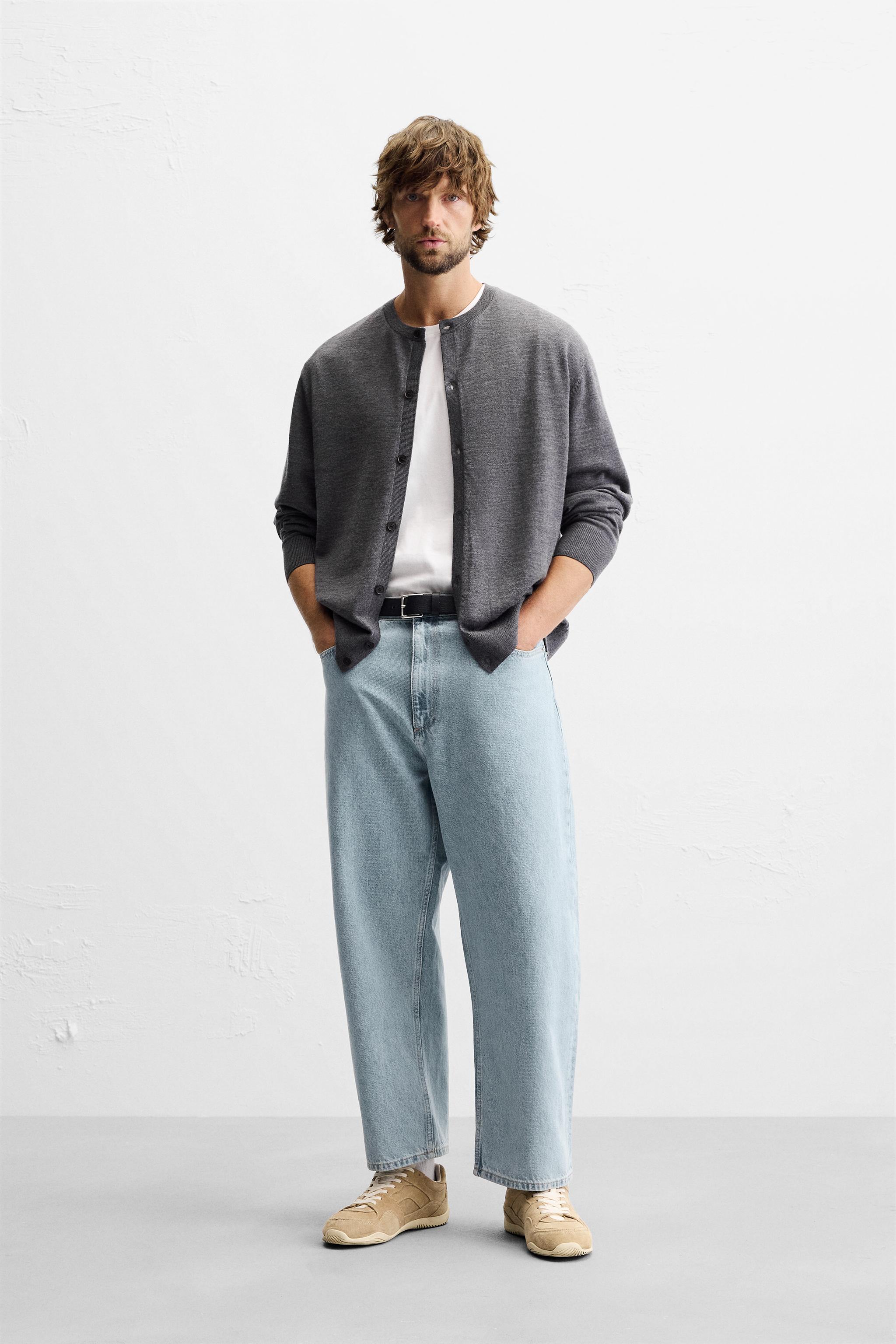 Мужские Широкие Джинсы Zara Tapered Fit ZARA