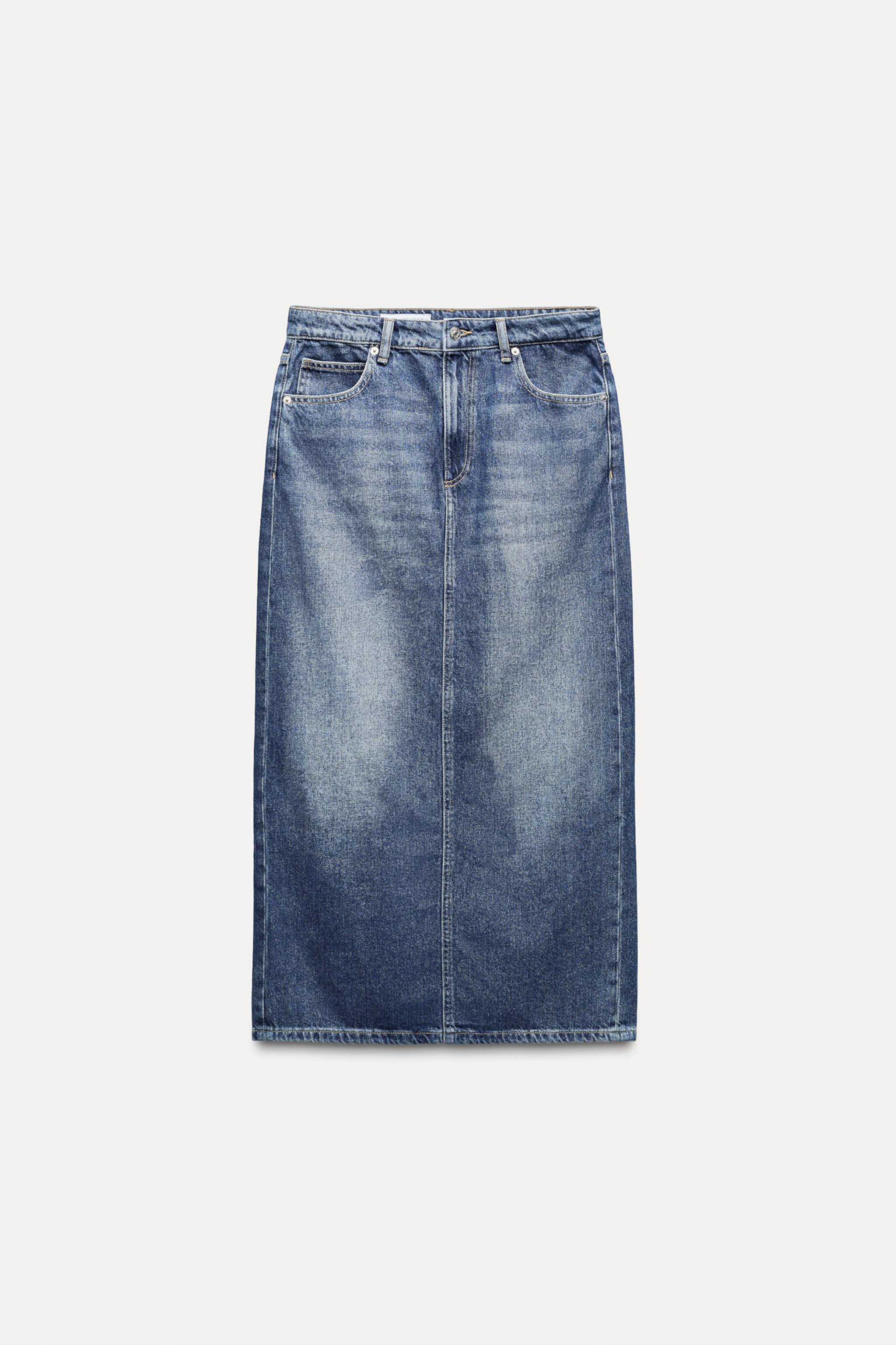 Женская Юбка макси ZARA TRF MID-RISE LONG DENIM SKIRT ZARA